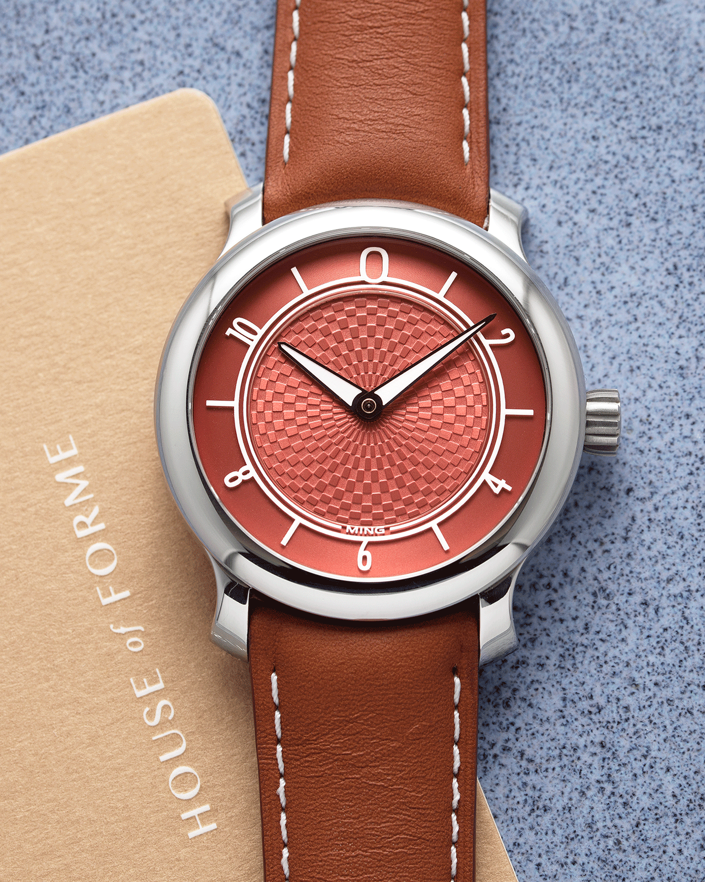 Brand: Ming Year: 2019 Model: 17.06 Material: Stainless Steel Movement: Heavily Modified ETA 2824-2 Case Diameter: 38mm Strap: Jean Rousseau Brown Smooth Calf for MING
