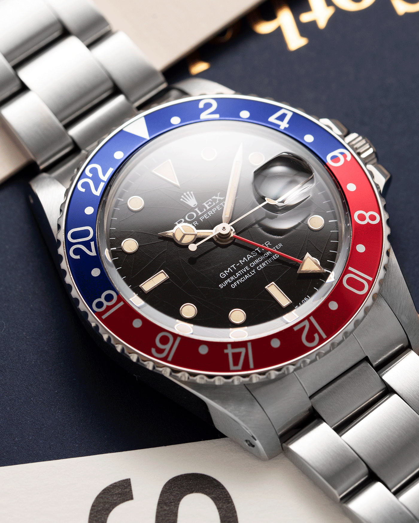 Brand: Rolex Year: 1985 Model: GMT-Master Reference Number: 16750 Gloss Dial Serial Number: 8,71X,XXX Material: Stainless Steel Movement: Cal. 3075 Case Diameter: 40mm Lug Width: 20mm Bracelet: 78360 with 501B end links 
