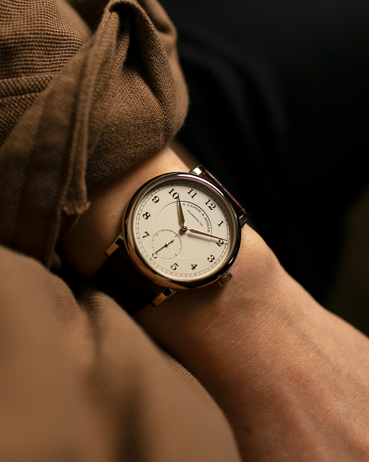 Brand: A. Lange & Söhne Year: 2015 Model: 1815 200th Anniversary F. A. Lange, Limited Edition of 200 pieces Ref Number: 236.050 Material: Honey Gold Movement: A. Lange & Söhne Cal. L051.1, Manual-Winding Case Diameter: 40mm Strap: A. Lange & Söhne Brown Alligator with Signed Honey Gold Tang Buckle