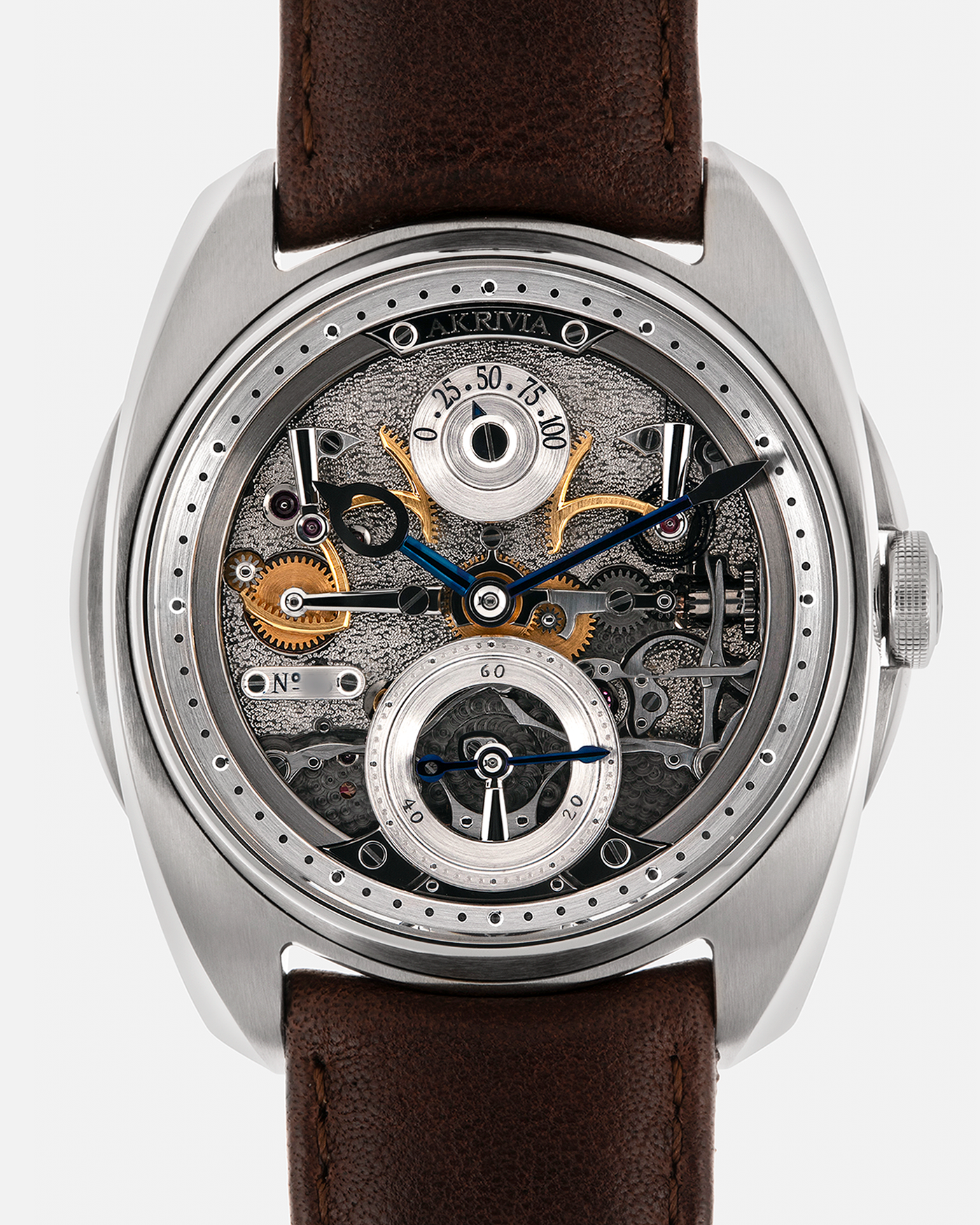 Brand: Akrivia
Year: 2021
Model: AK-06
Material: Stainless Steel
Movement: Akrivia Cal. AK-06, Manual-Winding
Case Dimensions: 41mm x 9.9mm (Lug-to-Lug 48mm)
Lug Width: 20mm
Strap: Akrivia Dark Brown Calf Leather Strap with Burgundy Underlining and Signed Stainless Steel Tang Buckle, extra Akrivia Dark Brown Calf Leather Strap