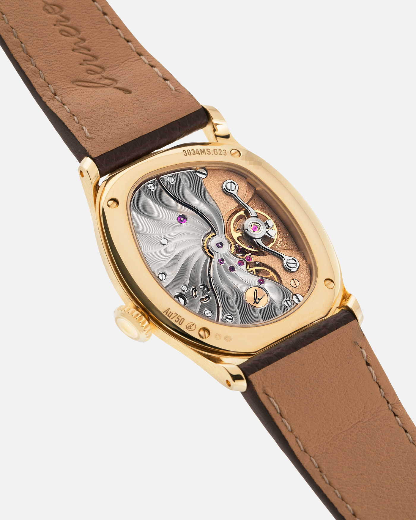 Brand: Berneron
Year: 2025
Model: Mirage 34 Tiger Eye
Reference Number: 3034MS.G23
Material: 18k Yellow Gold
Movement: In-House, Manually-Wound Cal. 215
Case Dimensions: 34mm X 30mm (7mm Thickness)
Strap: Berneron Red Brown Barenia Leather Strap and Berneron 18k Yellow Gold Tang Buckle