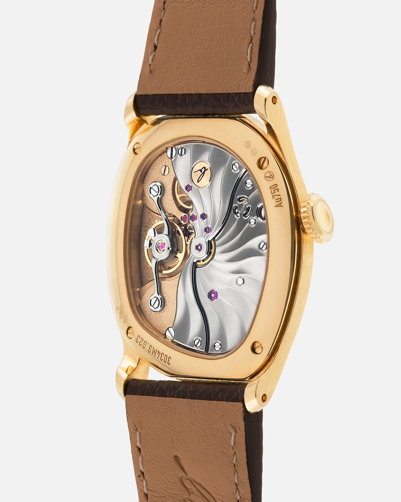 Brand: Berneron
Year: 2025
Model: Mirage 34 Tiger Eye
Reference Number: 3034MS.G23
Material: 18k Yellow Gold
Movement: In-House, Manually-Wound Cal. 215
Case Dimensions: 34mm X 30mm (7mm Thickness)
Strap: Berneron Red Brown Barenia Leather Strap and Berneron 18k Yellow Gold Tang Buckle