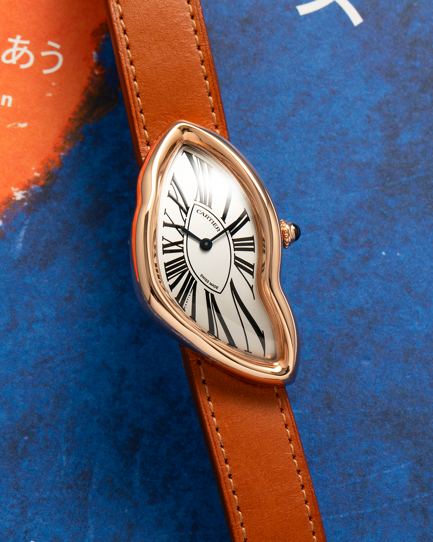 Brand: Cartier Year: 2022 Model: Crash Reference Number: WGCH0031, New Special Order Material: 18-carat Rose Gold Movement: Cartier Cal. 1917 MC, Manual-Winding Case Diameter: 42mm x 24mm (Asymmetrical Case) Strap: Cartier Tanned Brown Leather with Signed 18-carat Rose Gold ‘Crash’ Deployant Clasp