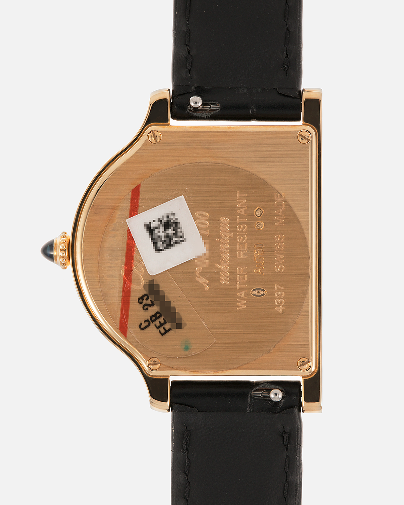 Brand: Cartier
Year: 2021
Model: Privé Collection Cloche De Cartier, Limited to 100 Pieces
Reference: WGCC0002
Material: 18-carat Yellow Gold
Movement: Cartier Cal. 1917MC, Manual-Winding
Case Dimensions: 37.15mm (Including Lugs) x 28.75mm and 6.7mm
Lug Width: 16mm
Strap: Cartier Black Alligator Leather Strap with Signed 18-carat Yellow Gold Tang Buckle
