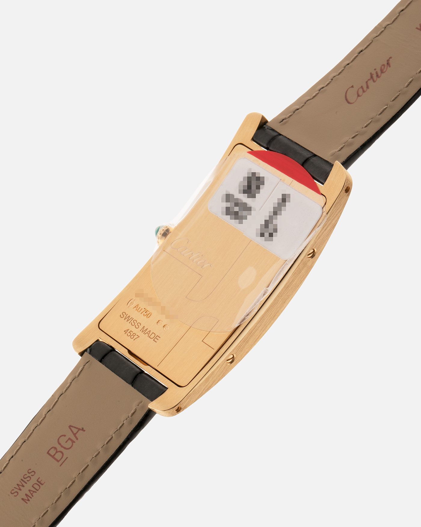 Brand: Cartier
Year: 2026
Model: Privé La Collection Tank Cintrée
Reference: WHTA0037
Material: 18k Yellow Gold
Movement: Cartier Cal. 1917 MC, Manual-Winding
Case Diameter: 46.3mm x 23 mm (6.95mm Thick)
Lug Width: 16mm
Strap: Cartier Grey Alligator Leather Strap with Cartier Signed 18k Yellow Gold Tang Buckle