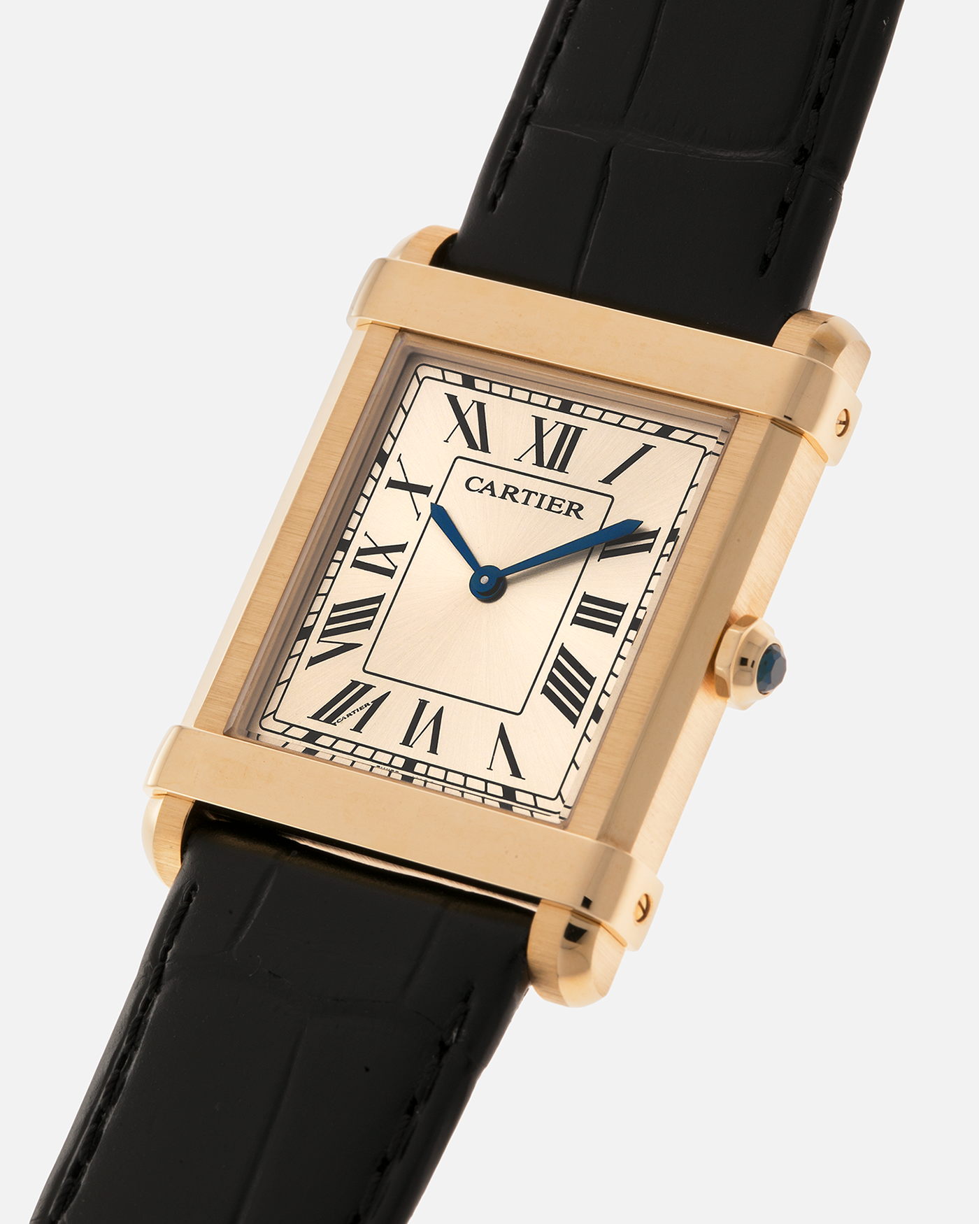 Brand: Cartier
Year: 2022
Model: Privé Tank Chinoise, Limited Edition of 150 Pieces in this Configuration
Reference Number: WGTA0088
Material: 18-carat Yellow Gold
Movement: Cartier Cal. 430 MC (Based on Piaget Cal. 430P), Manual-Winding
Case Dimensions: 39.5mm x 29mm x 8mm (Lug-to-Lug 40mm)
Lug Width: 21mm
Strap: Cartier Black Alligator Leather Strap with Signed 18-carat Yellow Gold Tang Buckle