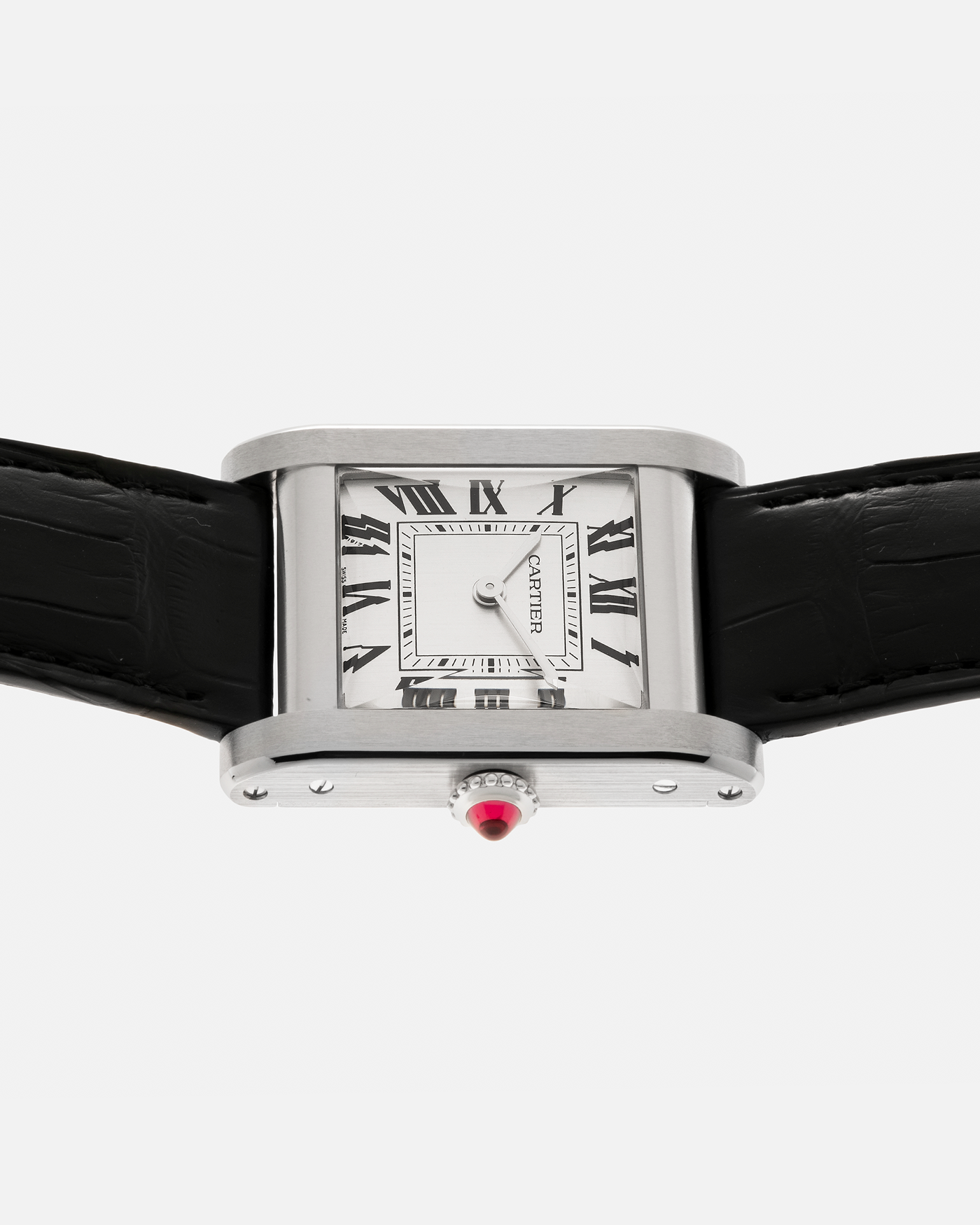 Brand: Cartier Year: 2023 Model: Privé Tank Normale, Limited to 200 Pieces in this Combination Reference Number: CRWGTA0109 Material: Platinum 950 Movement: Cartier Cal. 070 MC, Manual-Winding Case Dimensions: 32.6mm x 25.7mm Lug Width: 19mm Strap: Cartier Black Alligator Leather Strap with Signed Platinum 950 Tang Buckle