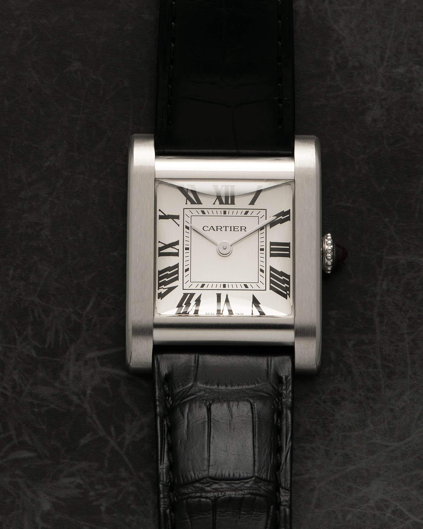 Brand: Cartier Year: 2023 Model: Privé Tank Normale, Limited to 200 Pieces in this Combination Reference Number: CRWGTA0109 Material: Platinum 950 Movement: Cartier Cal. 070 MC, Manual-Winding Case Dimensions: 32.6mm x 25.7mm Lug Width: 19mm Strap: Cartier Black Alligator Leather Strap with Signed Platinum 950 Tang Buckle