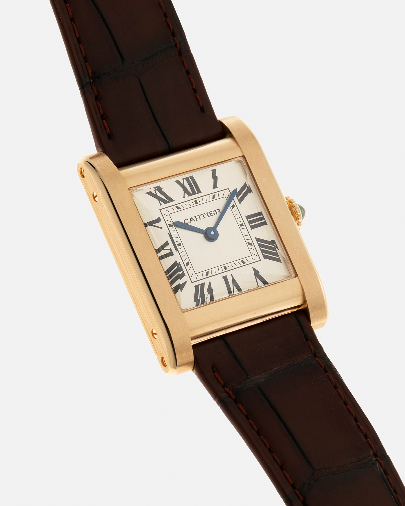 Brand: Cartier Year: 2023 Model: Privé Tank Normale, Limited to 200 Pieces in this Combination Reference Number: CRWGTA0108 Material: 18-carat Yellow Gold Movement: Cartier Cal. 070 MC, Manual-Winding Case Dimensions: 32.6mm x 25.7mm Lug Width: 19mm Strap: Cartier Brown Alligator Leather Strap with Signed 18-carat Yellow Gold Tang Buckle