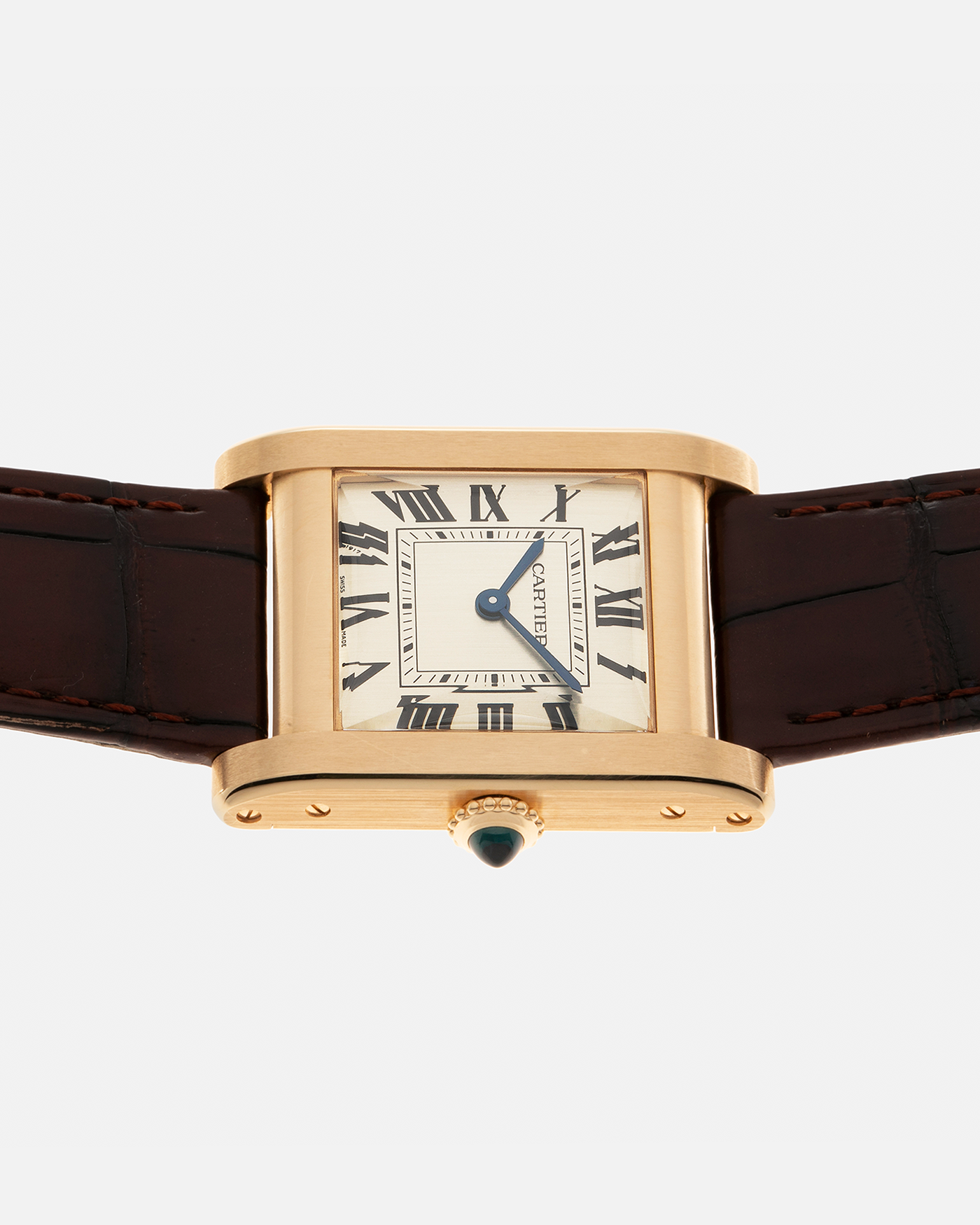 Brand: Cartier Year: 2023 Model: Privé Tank Normale, Limited to 200 Pieces in this Combination Reference Number: CRWGTA0108 Material: 18-carat Yellow Gold Movement: Cartier Cal. 070 MC, Manual-Winding Case Dimensions: 32.6mm x 25.7mm Lug Width: 19mm Strap: Cartier Brown Alligator Leather Strap with Signed 18-carat Yellow Gold Tang Buckle