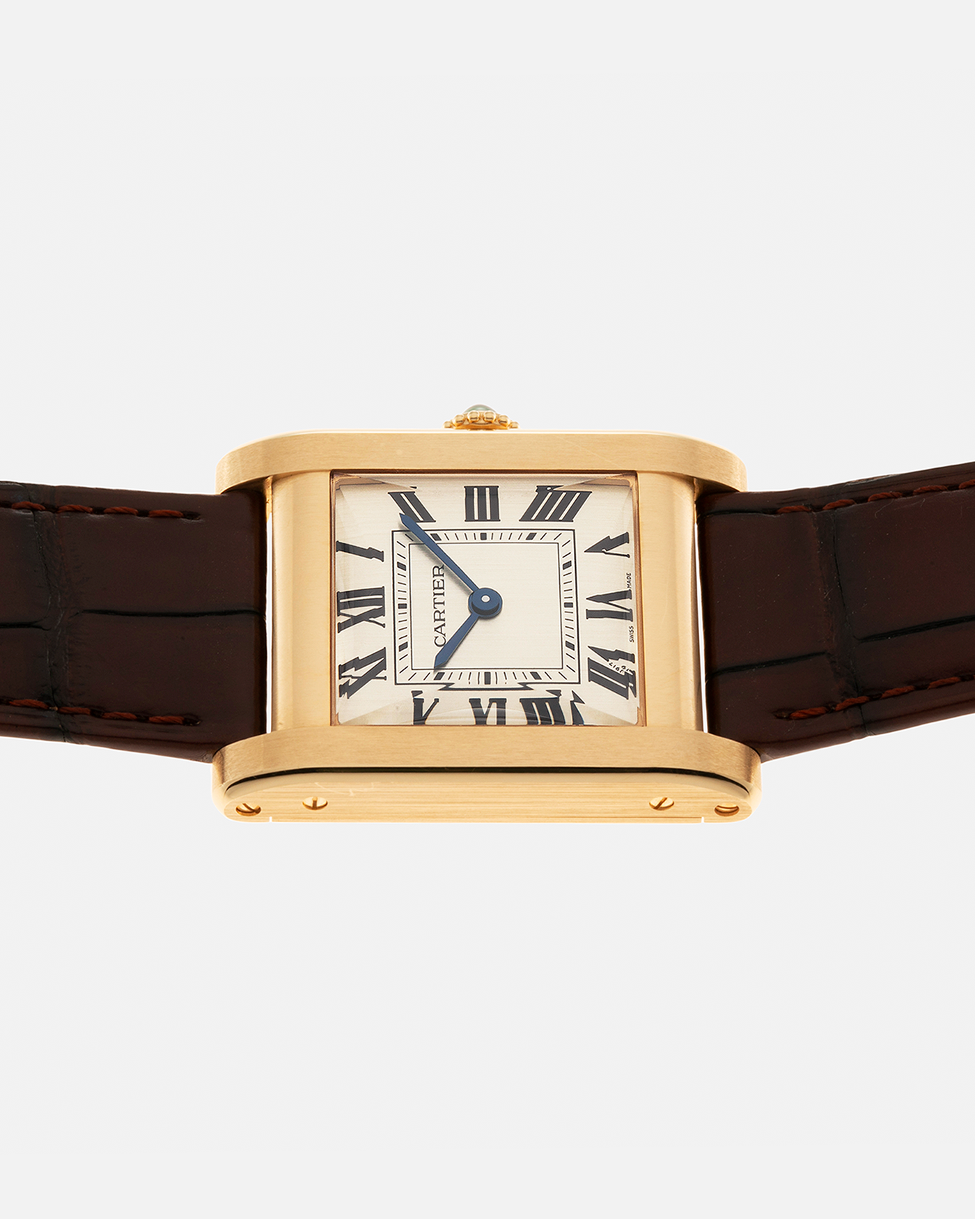Brand: Cartier Year: 2023 Model: Privé Tank Normale, Limited to 200 Pieces in this Combination Reference Number: CRWGTA0108 Material: 18-carat Yellow Gold Movement: Cartier Cal. 070 MC, Manual-Winding Case Dimensions: 32.6mm x 25.7mm Lug Width: 19mm Strap: Cartier Brown Alligator Leather Strap with Signed 18-carat Yellow Gold Tang Buckle