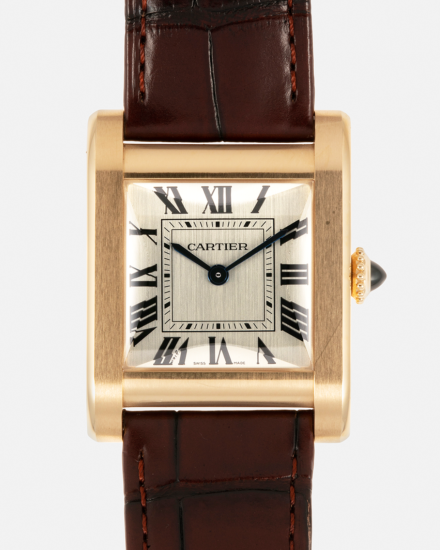 Brand: Cartier Year: 2023 Model: Privé Tank Normale, Limited to 200 Pieces in this Combination Reference Number: CRWGTA0108 Material: 18-carat Yellow Gold Movement: Cartier Cal. 070 MC, Manual-Winding Case Dimensions: 32.6mm x 25.7mm Lug Width: 19mm Strap: Cartier Brown Alligator Leather Strap with Signed 18-carat Yellow Gold Tang Buckle