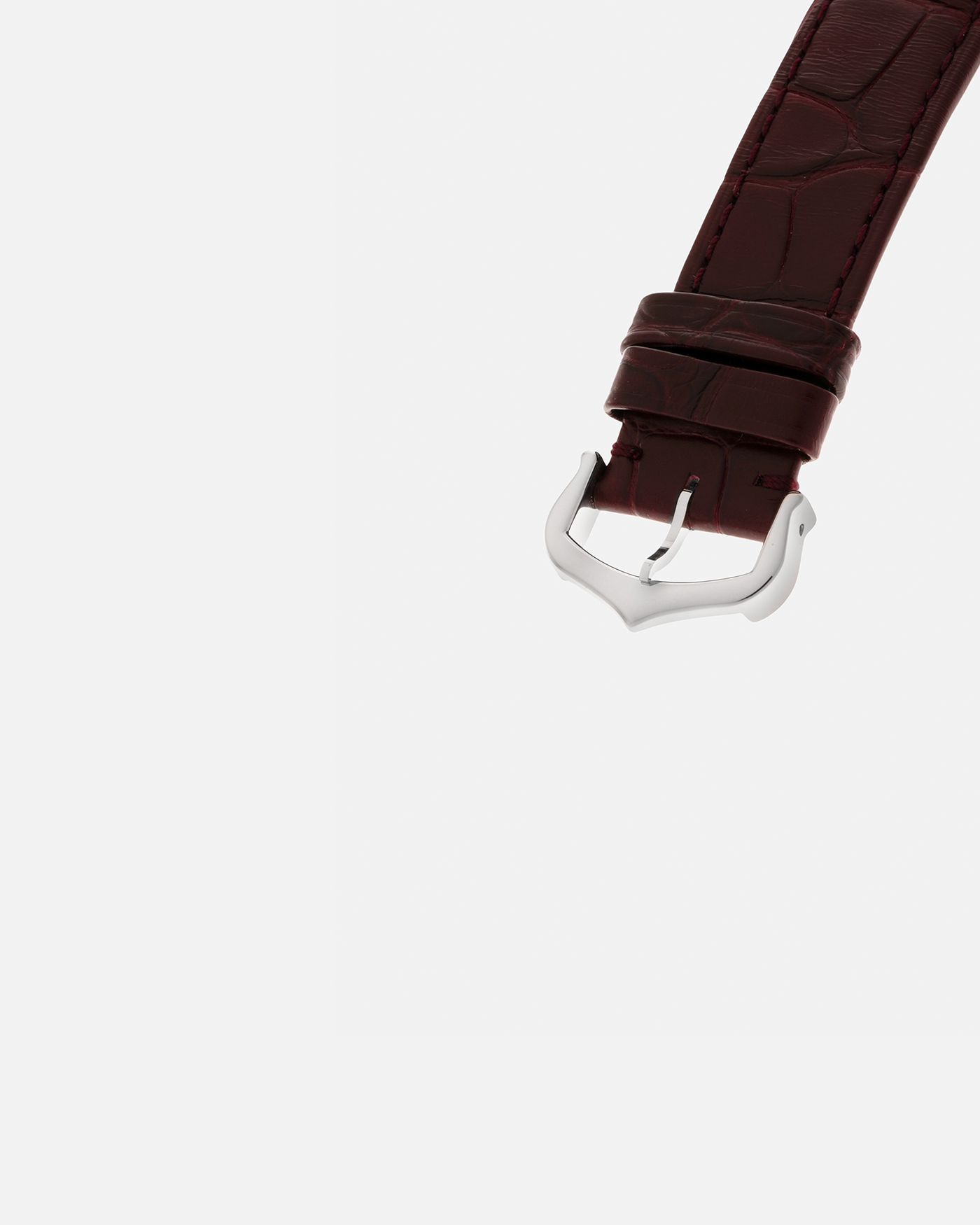 Brand: Cartier
Year: 2022
Model: Santos-Dumont Large, Limited Edition of 150 pieces
Material: Platinum 950, Burgundy Lacquer
Movement: Cartier Cal. 430 MC, Manual-Winding
Case Dimensions: 43.5mm (Including Lugs) x 31.4mm
Strap: Cartier Burgundy Alligator Leather Strap with Signed Platinum 950 Tang Buckle