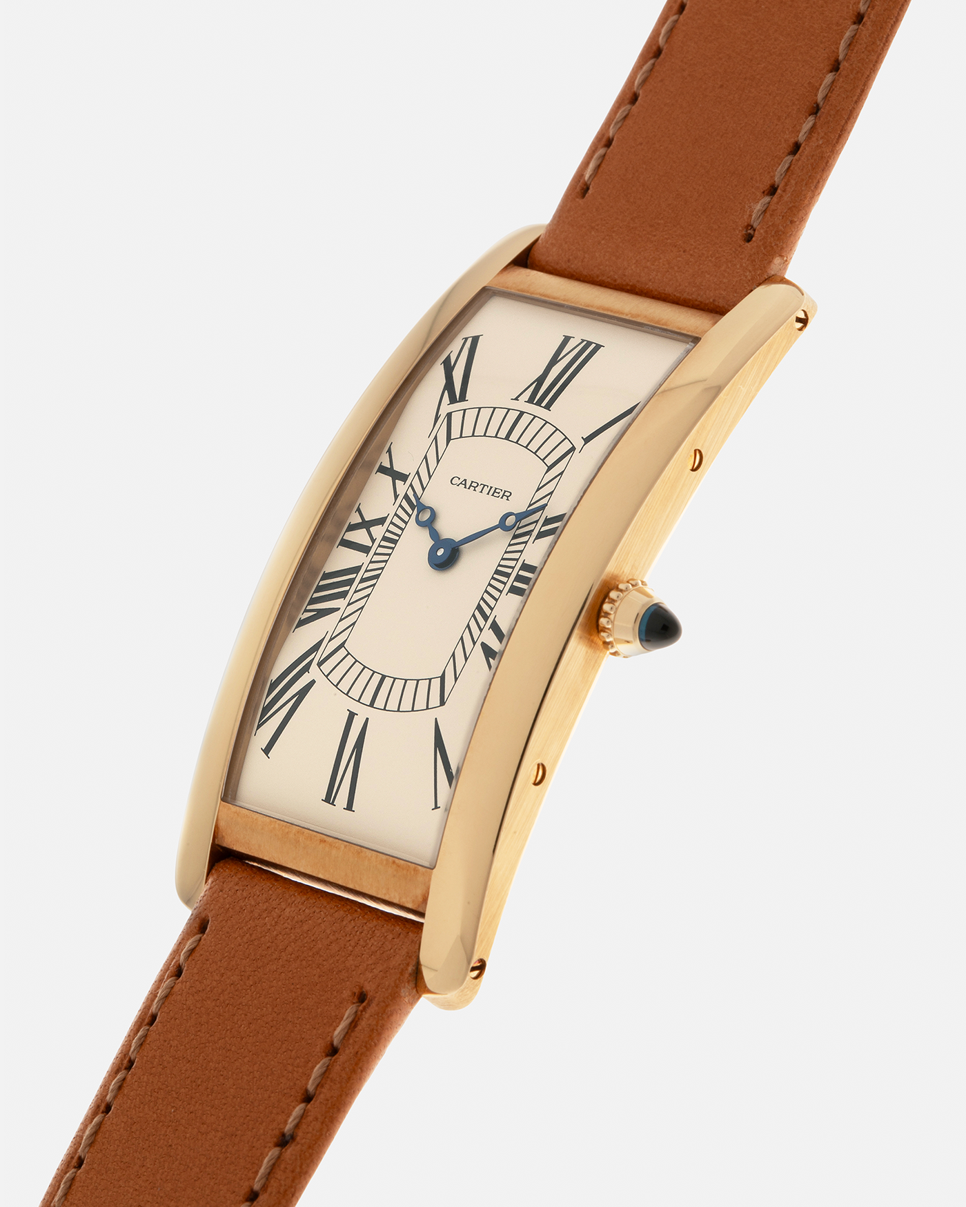 Brand: Cartier
Year: 2021
Model: Tank Cintrée 100th Anniversary, Limited to 150 Pieces
Reference: 2718
Material: 18-carat Yellow Gold
Movement: Cartier Cal. 9780MC (Based on the JLC Cal. 849), Manual-Winding
Case Dimensions: 46mm (Including Lugs) x 23 mm x 6.4mm
Lug Width: 16mm
Strap: Cartier Chestnut Brown Calf Leather Strap with Signed 18-carat Yellow Gold Tang Buckle