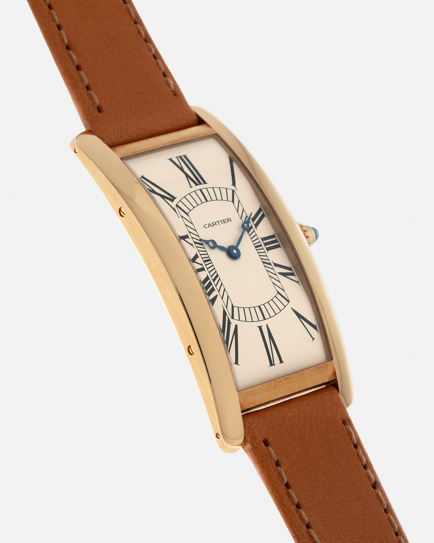 Brand: Cartier
Year: 2021
Model: Tank Cintrée 100th Anniversary, Limited to 150 Pieces
Reference: 2718
Material: 18-carat Yellow Gold
Movement: Cartier Cal. 9780MC (Based on the JLC Cal. 849), Manual-Winding
Case Dimensions: 46mm (Including Lugs) x 23 mm x 6.4mm
Lug Width: 16mm
Strap: Cartier Chestnut Brown Calf Leather Strap with Signed 18-carat Yellow Gold Tang Buckle