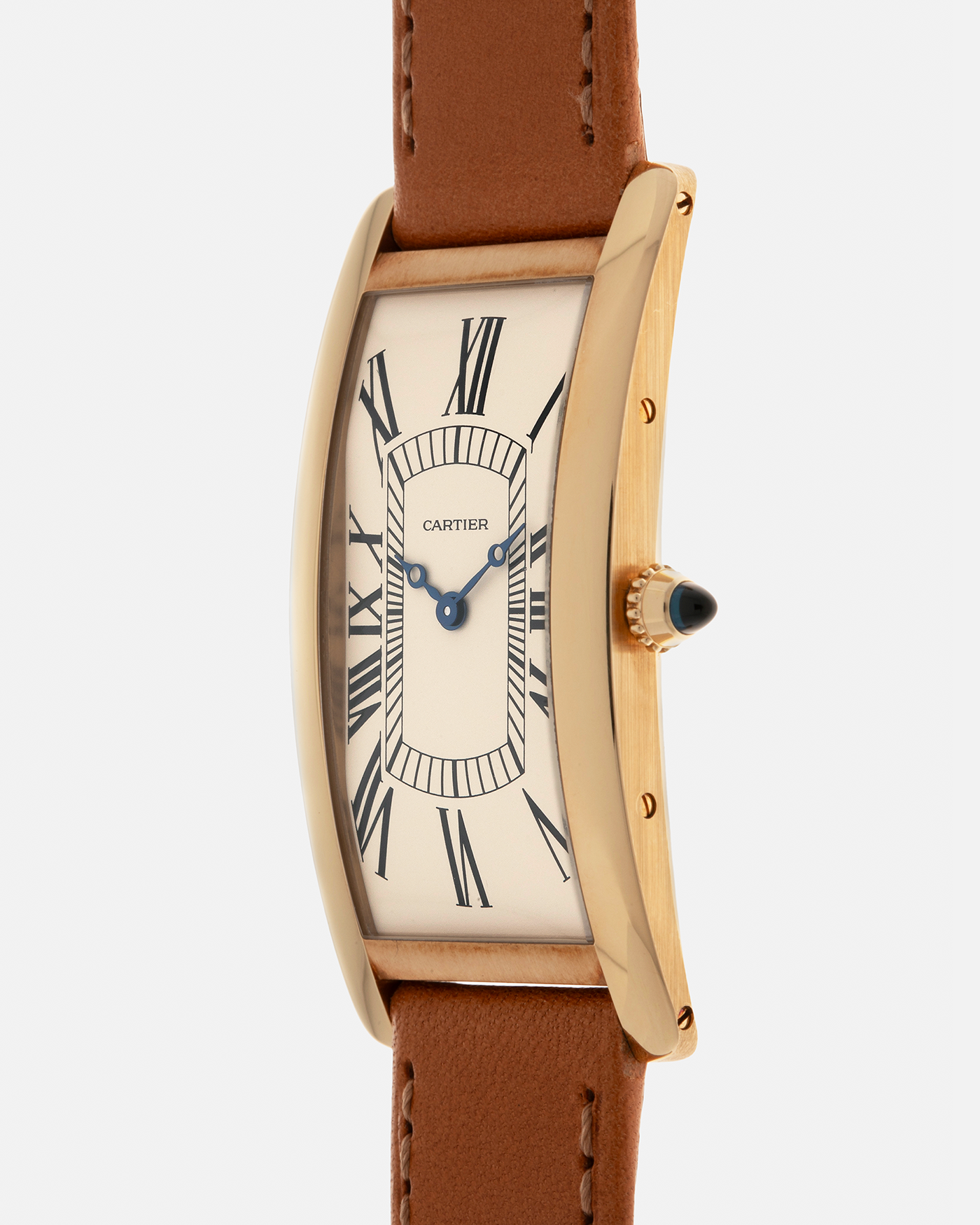 Brand: Cartier
Year: 2021
Model: Tank Cintrée 100th Anniversary, Limited to 150 Pieces
Reference: 2718
Material: 18-carat Yellow Gold
Movement: Cartier Cal. 9780MC (Based on the JLC Cal. 849), Manual-Winding
Case Dimensions: 46mm (Including Lugs) x 23 mm x 6.4mm
Lug Width: 16mm
Strap: Cartier Chestnut Brown Calf Leather Strap with Signed 18-carat Yellow Gold Tang Buckle