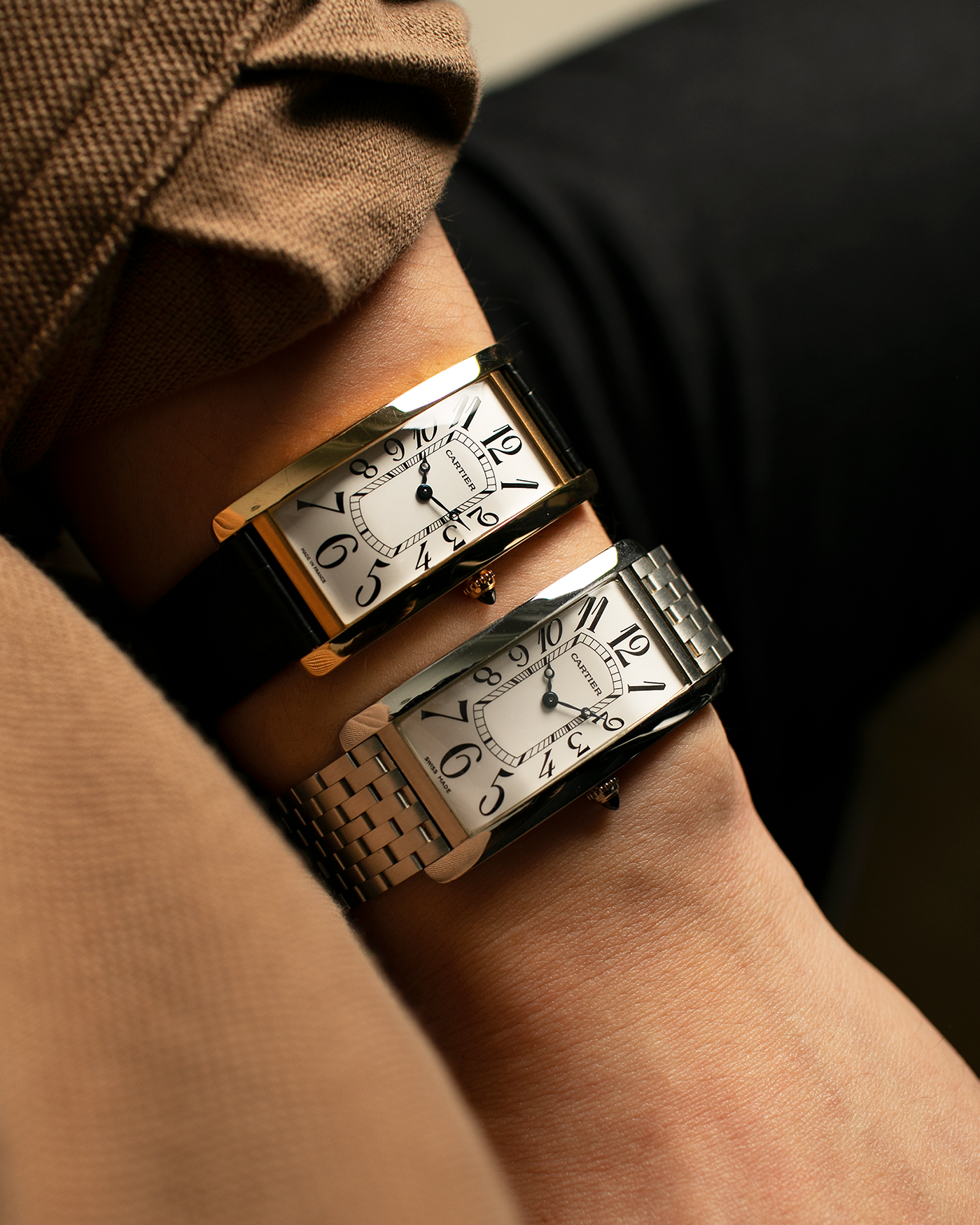 Brand: Cartier Year: 2005 Model: Collection Privée Cartier Paris Tank Cintrée, Limited to 150 pieces Reference: 2718 Material: 18-carat Yellow Gold Movement: Cartier Cal. 8780 MC (Based on JLC Cal. 849), Manual-Winding Case Dimensions: 46mm x 23mm Lug Width: 16mm Strap: Cartier Black Alligator Leather with Signed 18-carat Yellow Gold Deployant Clasp