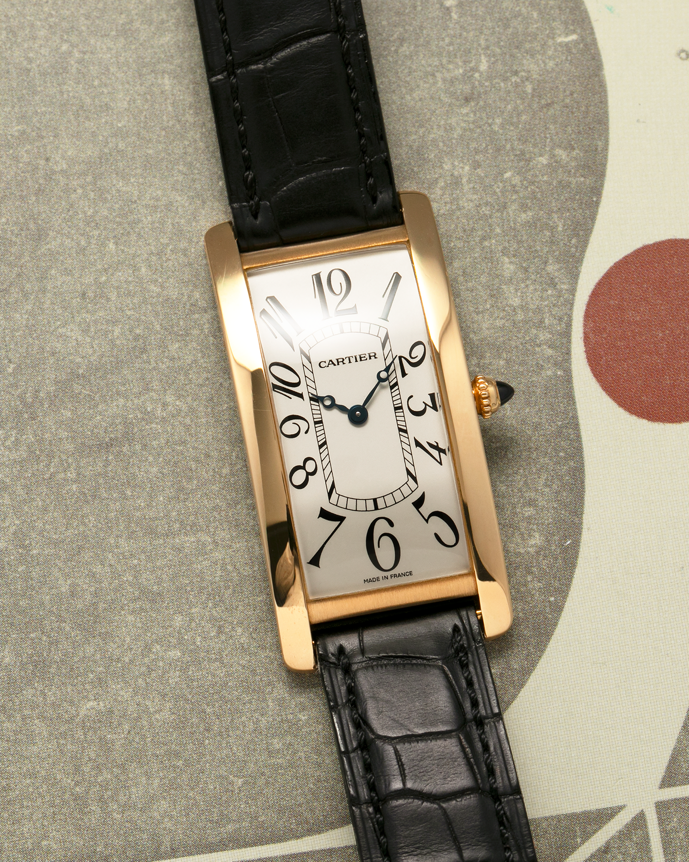 Brand: Cartier Year: 2005 Model: Collection Privée Cartier Paris Tank Cintrée, Limited to 150 pieces Reference: 2718 Material: 18-carat Yellow Gold Movement: Cartier Cal. 8780 MC (Based on JLC Cal. 849), Manual-Winding Case Dimensions: 46mm x 23mm Lug Width: 16mm Strap: Cartier Black Alligator Leather with Signed 18-carat Yellow Gold Deployant Clasp
