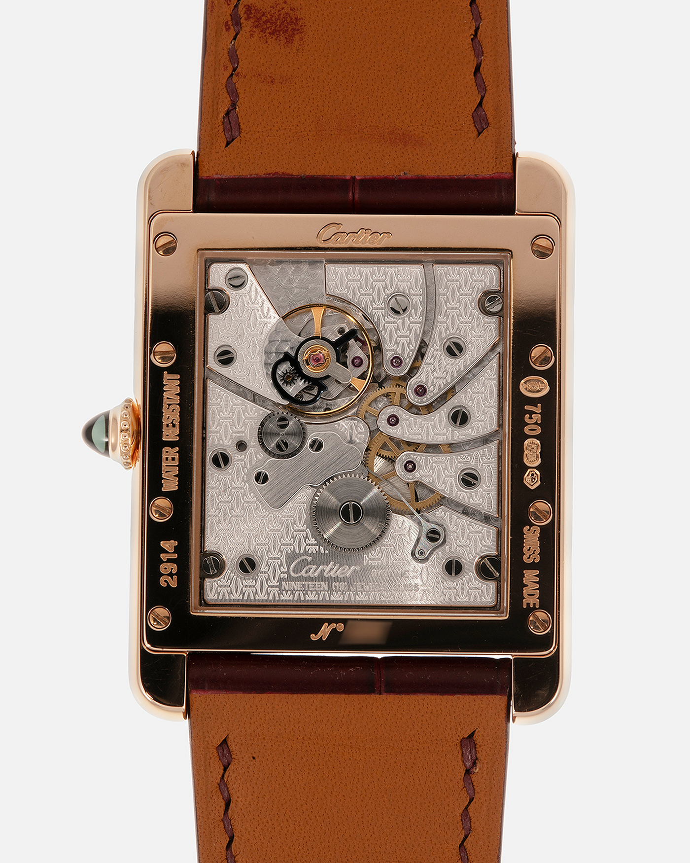 Brand: Cartier
Year: 2009
Model: Collection Privée Cartier Paris Tank Louis XL, Limited to approximately 250 pieces in Rose Gold
Reference: 2714
Material: 18-carat Rose Gold
Movement: Cartier Cal. 9701 MC (Piaget-Based), Manual-Winding
Case Dimensions: 40mm (Including Lugs) x 30mm x 6.2mm
Lug Width: 21mm
Strap: Custom Burgundy-Brown Alligator Leather Strap with Signed 18-carat Rose Gold Deployant Clasp