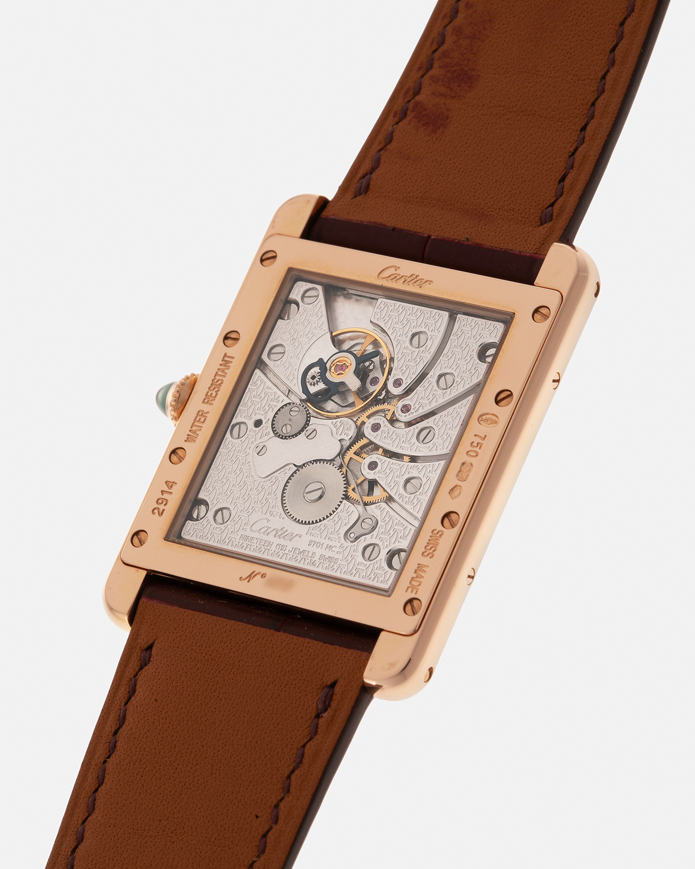 Brand: Cartier
Year: 2009
Model: Collection Privée Cartier Paris Tank Louis XL, Limited to approximately 250 pieces in Rose Gold
Reference: 2714
Material: 18-carat Rose Gold
Movement: Cartier Cal. 9701 MC (Piaget-Based), Manual-Winding
Case Dimensions: 40mm (Including Lugs) x 30mm x 6.2mm
Lug Width: 21mm
Strap: Custom Burgundy-Brown Alligator Leather Strap with Signed 18-carat Rose Gold Deployant Clasp