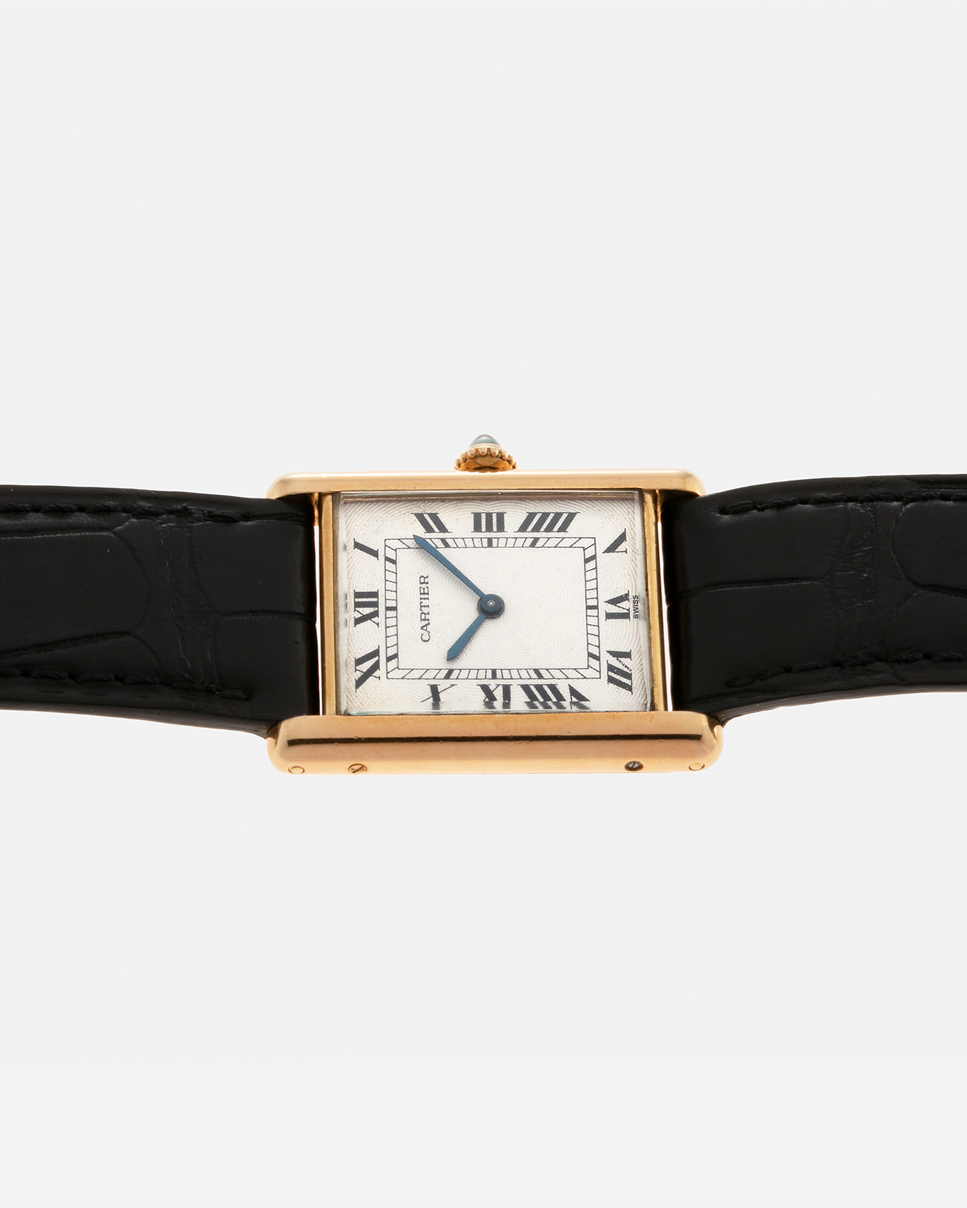 Brand: Cartier Year: 1980s Model: Tank Louis Cartier Reference Number: 96065 Material: 18-carat Yellow Gold Movement: Cartier Cal. 96 (Based on Piaget Cal. 21), Manual-Winding Case Diameter: 23mm x 30mm9 Lug Width: 17mm Strap: Cartier Alligator Leather Strap with Signed 18-carat Yellow Gold Tang Buckle