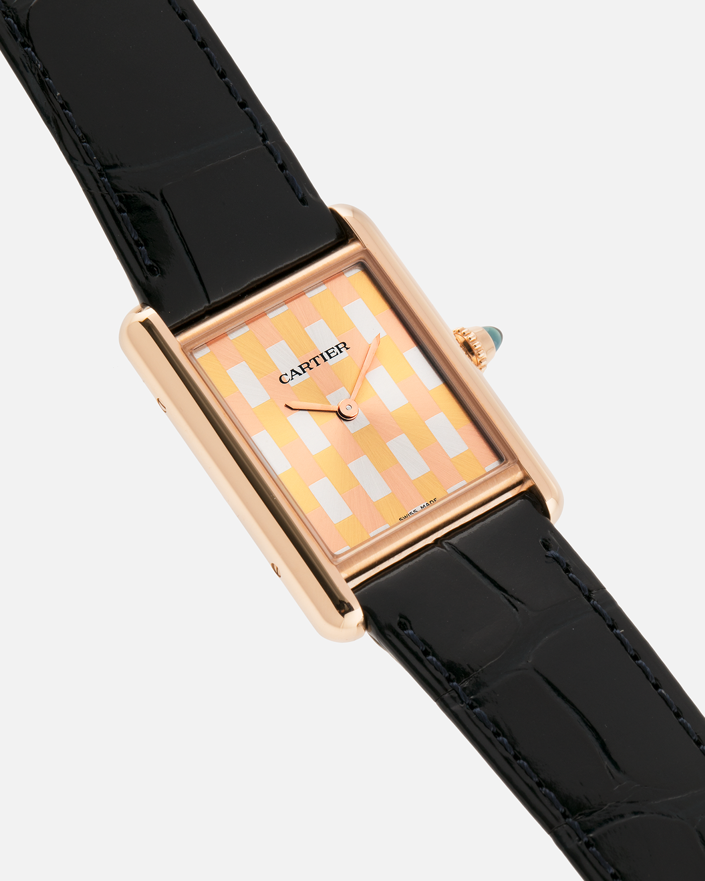 Brand: Cartier
Year: 2024
Model: Tank Louis Cartier
Reference: WGTA0176
Material: 18k Rose Gold
Movement: Cartier Cal. 1917 MC, Manual-Winding
Case Dimensions: 33.7mm X 25.5mm, 6.6mm Thick
Lug Width: 19mm
Strap: Cartier Dark Blue Alligator Strap with Signed 18k Rose Gold Tang Buckle