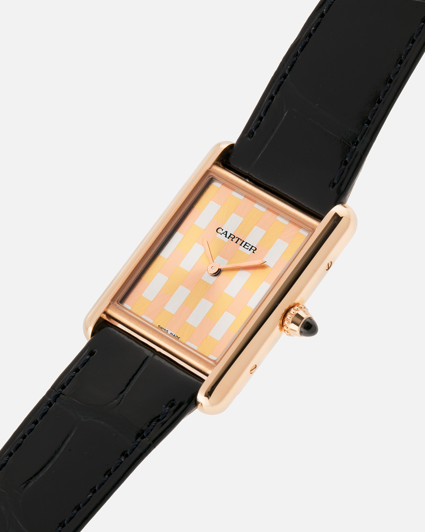 Brand: Cartier
Year: 2024
Model: Tank Louis Cartier
Reference: WGTA0176
Material: 18k Rose Gold
Movement: Cartier Cal. 1917 MC, Manual-Winding
Case Dimensions: 33.7mm X 25.5mm, 6.6mm Thick
Lug Width: 19mm
Strap: Cartier Dark Blue Alligator Strap with Signed 18k Rose Gold Tang Buckle