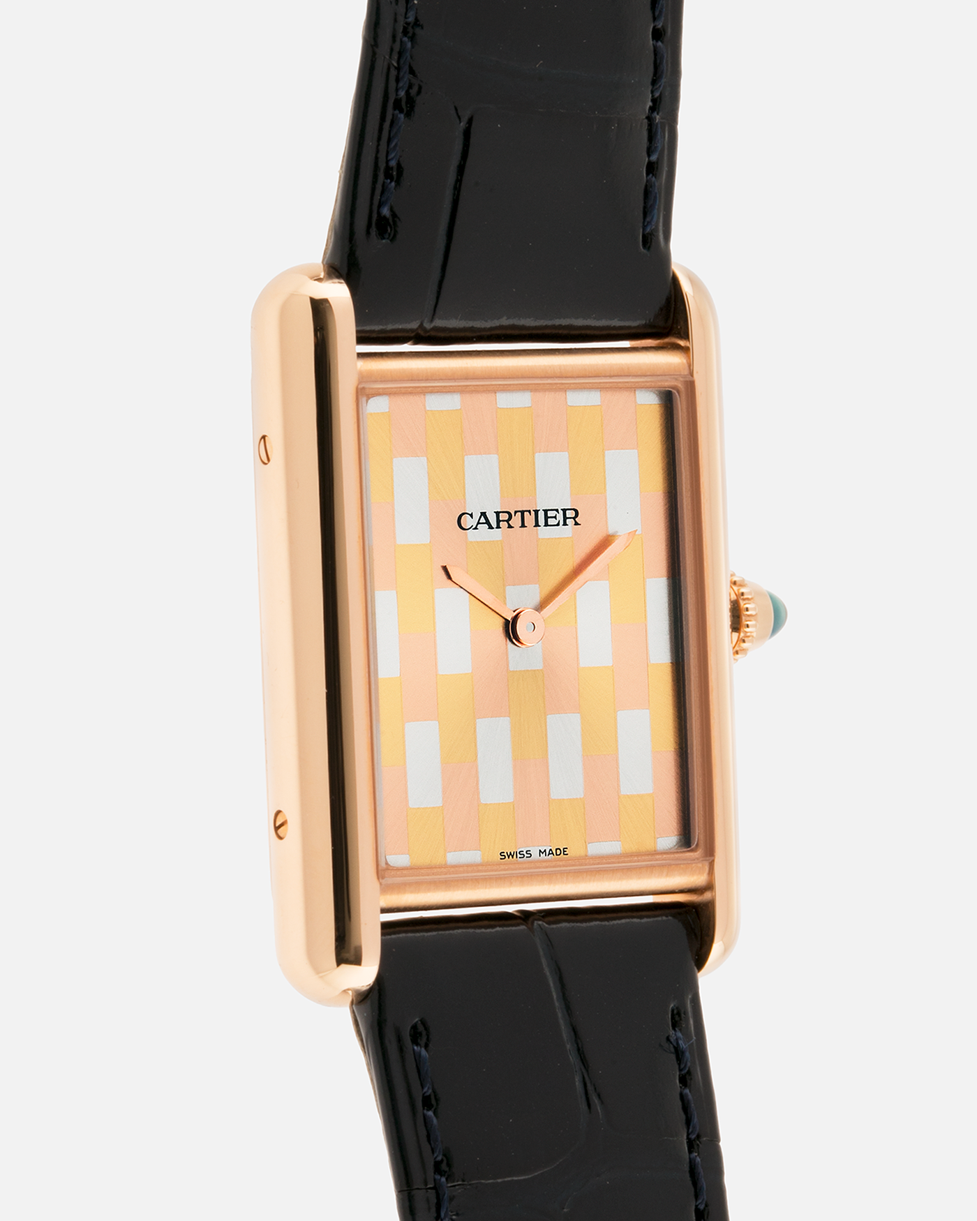 Brand: Cartier
Year: 2024
Model: Tank Louis Cartier
Reference: WGTA0176
Material: 18k Rose Gold
Movement: Cartier Cal. 1917 MC, Manual-Winding
Case Dimensions: 33.7mm X 25.5mm, 6.6mm Thick
Lug Width: 19mm
Strap: Cartier Dark Blue Alligator Strap with Signed 18k Rose Gold Tang Buckle