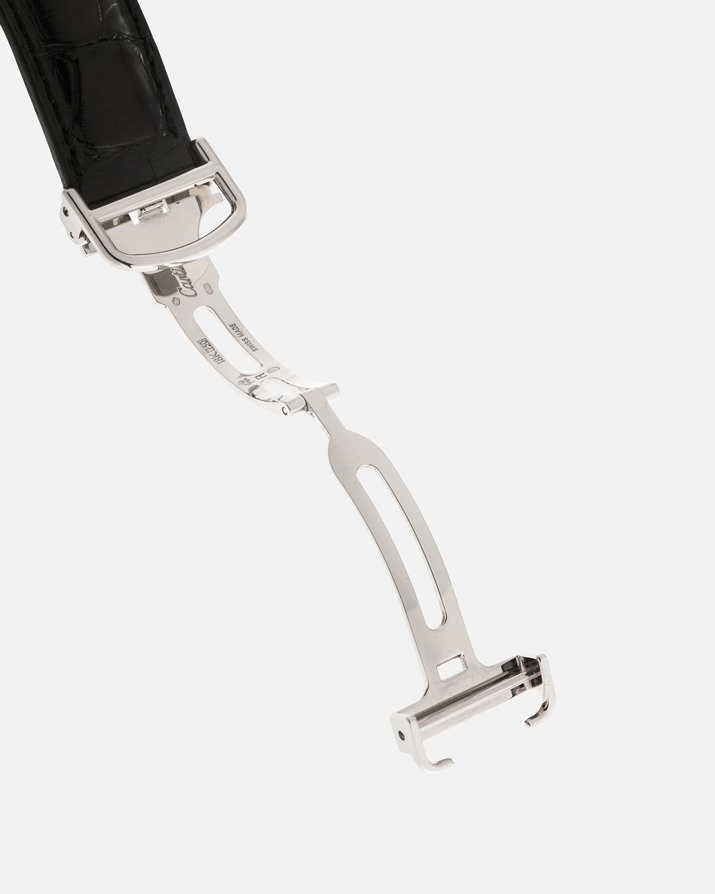 Brand: Cartier Year: 2000s Model: CPCP Collection Prive Tortue Monopoussoir XL Reference: 2762 Material: 18-carat White Gold Movement: THA Cal. 045MC, Manual-Winding Case Dimensions: 37mm x 39 mm Lug Width: 20mm Strap: Jean Rosseau Black Alligator Leather Strap with Signed 18-carat White Gold Deployant Clasp