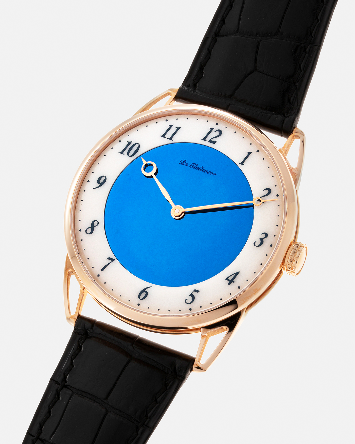 Brand: De Bethune Year: Circa 2020 Model: Midnight Blue Reference: DB25XPARV2 Material: 18-carat Rose Gold Movement: De Bethune Cal. DB2024, Self-Winding Case Diameter: 42mm Strap: De Bethune Black Alligator with Signed 18-carat Rose Gold Tang Buckle