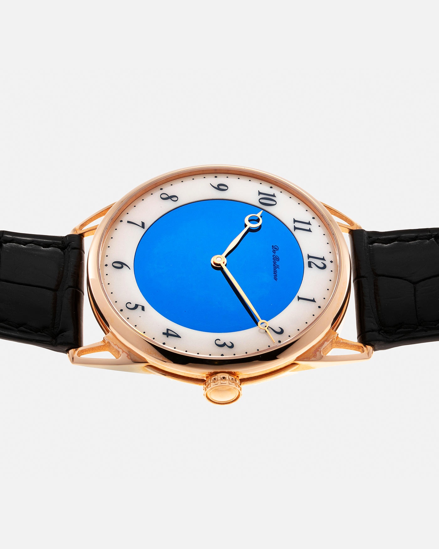Brand: De Bethune Year: Circa 2020 Model: Midnight Blue Reference: DB25XPARV2 Material: 18-carat Rose Gold Movement: De Bethune Cal. DB2024, Self-Winding Case Diameter: 42mm Strap: De Bethune Black Alligator with Signed 18-carat Rose Gold Tang Buckle