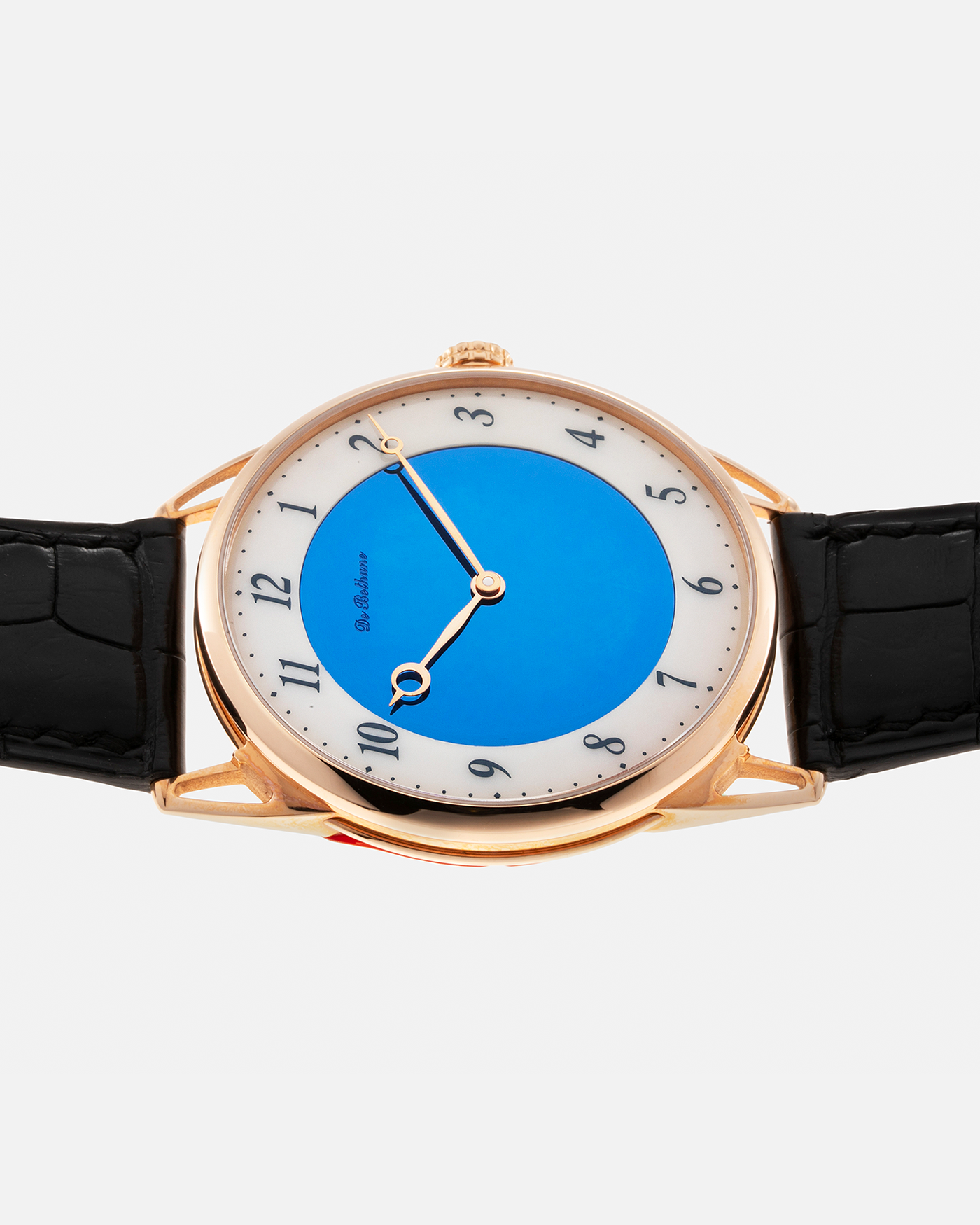 Brand: De Bethune Year: Circa 2020 Model: Midnight Blue Reference: DB25XPARV2 Material: 18-carat Rose Gold Movement: De Bethune Cal. DB2024, Self-Winding Case Diameter: 42mm Strap: De Bethune Black Alligator with Signed 18-carat Rose Gold Tang Buckle