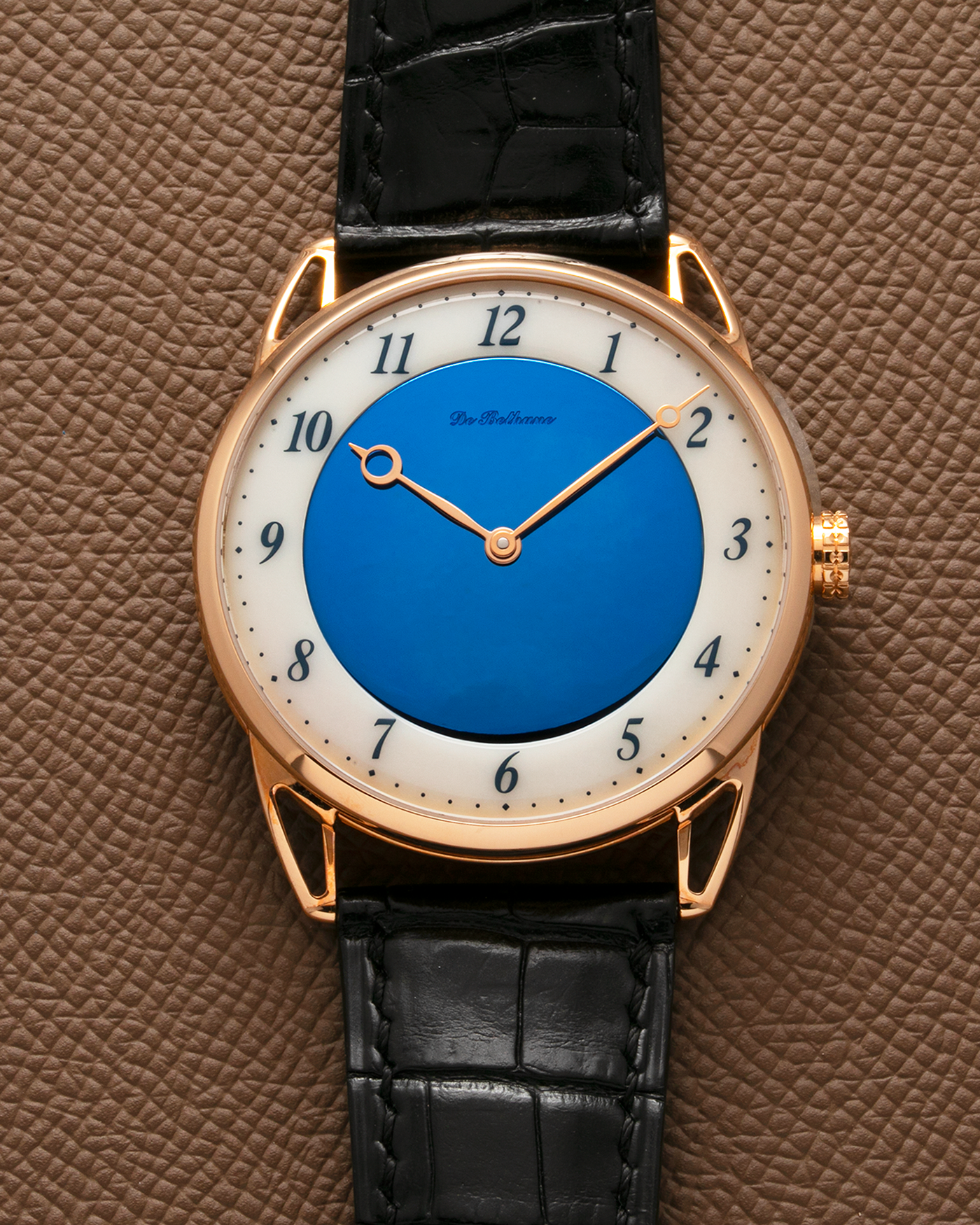 Brand: De Bethune Year: Circa 2020 Model: Midnight Blue Reference: DB25XPARV2 Material: 18-carat Rose Gold Movement: De Bethune Cal. DB2024, Self-Winding Case Diameter: 42mm Strap: De Bethune Black Alligator with Signed 18-carat Rose Gold Tang Buckle