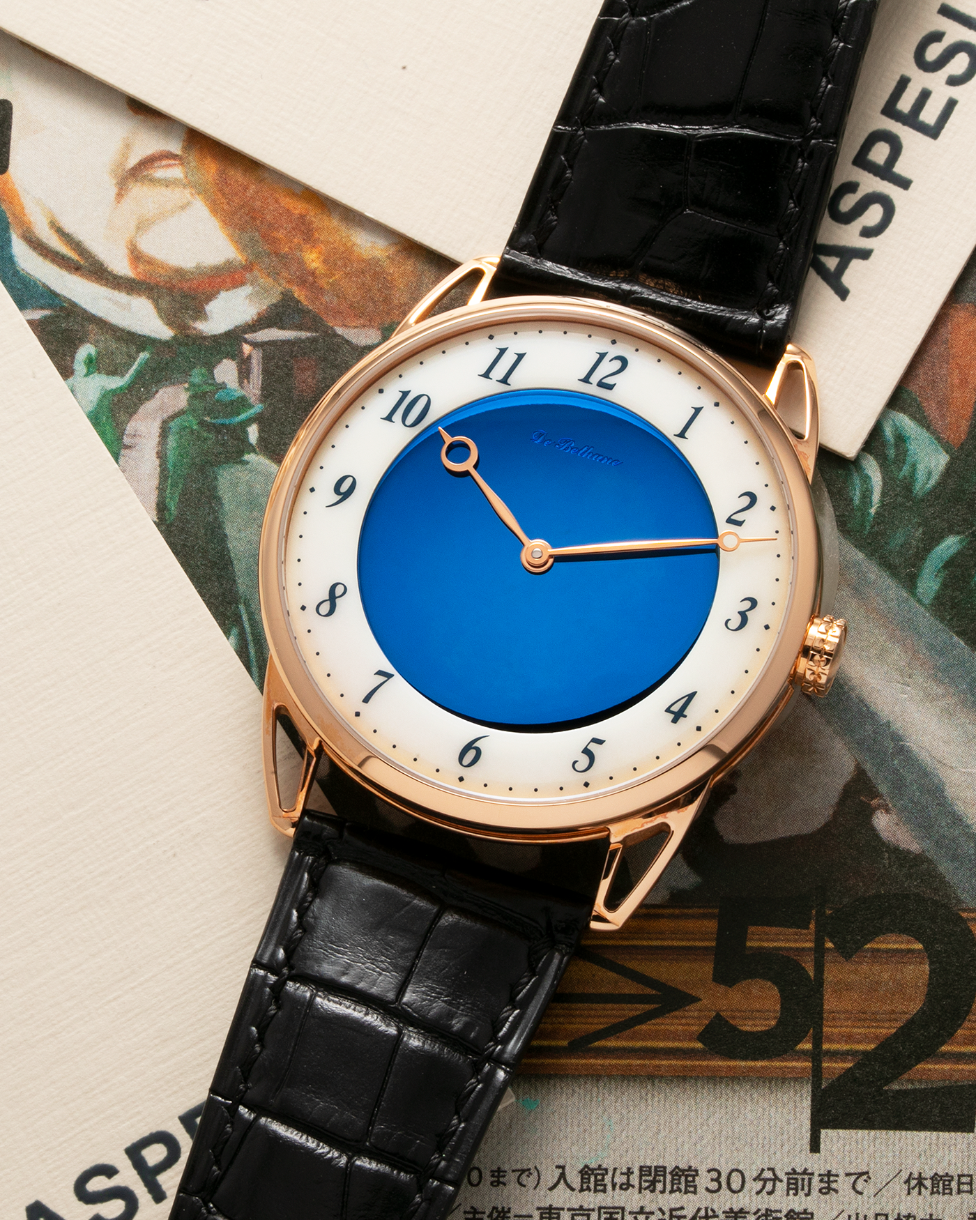 Brand: De Bethune Year: Circa 2020 Model: Midnight Blue Reference: DB25XPARV2 Material: 18-carat Rose Gold Movement: De Bethune Cal. DB2024, Self-Winding Case Diameter: 42mm Strap: De Bethune Black Alligator with Signed 18-carat Rose Gold Tang Buckle