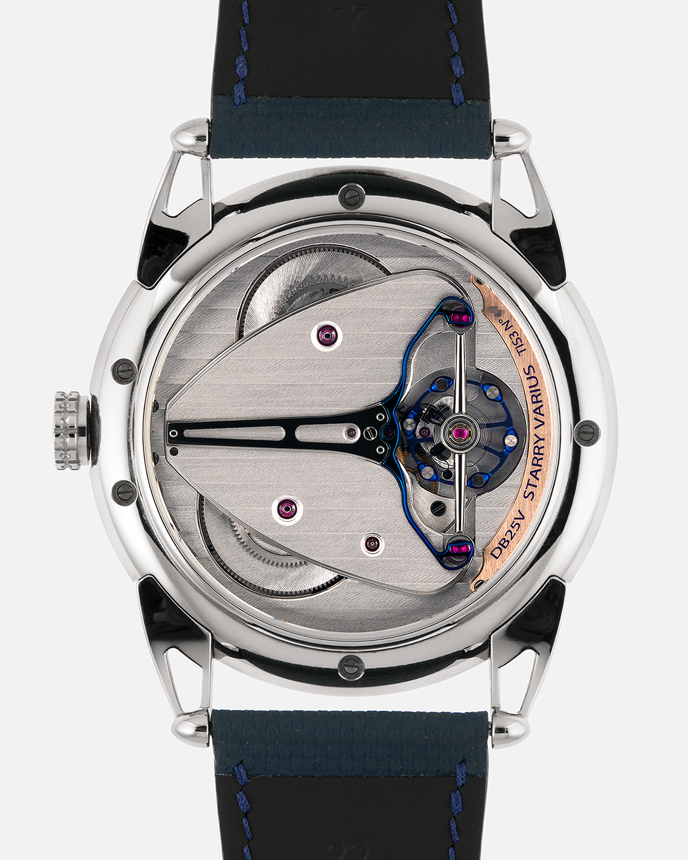 Brand: De Bethune
Year: 2022
Model: Starry Varius
Reference: DB25VTIS3
Material: Titanium
Movement: In-House Cal. DB2005
Case Diameter: 42mm
Strap: Delugs Blue Textile Strap, De Bethune Navy Blue Alligator Strap, De Bethune Black Alligator Strap with Titanium De Bethune Tang Buckle