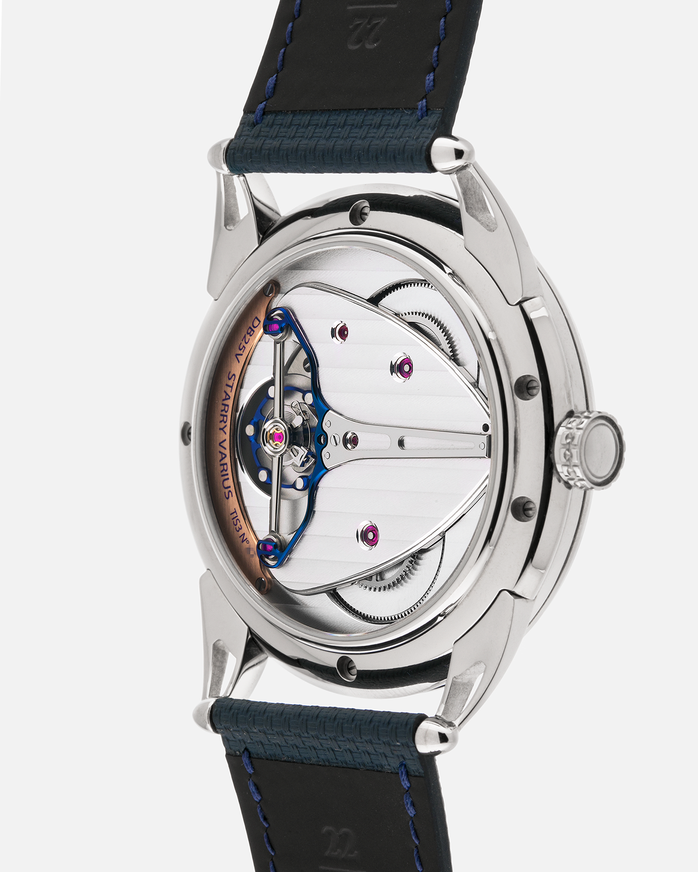 Brand: De Bethune
Year: 2022
Model: Starry Varius
Reference: DB25VTIS3
Material: Titanium
Movement: In-House Cal. DB2005
Case Diameter: 42mm
Strap: Delugs Blue Textile Strap, De Bethune Navy Blue Alligator Strap, De Bethune Black Alligator Strap with Titanium De Bethune Tang Buckle
