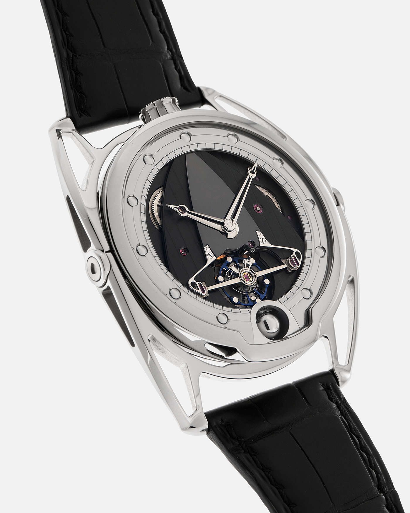 Brand: De Bethune
Year: 2021
Model: DB28TIS8C6PN
Reference: DB28 Titanium
Material: Grade 5 Titanium
Movement: De Bethune Cal. DB2115, Manual-Winding
Case Dimensions: 42.6mm x 9.3mm (Lug-to-Lug 58.3mm)
Lug Width: 26mm
Strap: De Bethune Black Alligator Leather Strap with Signed Titanium Tang Buckle 