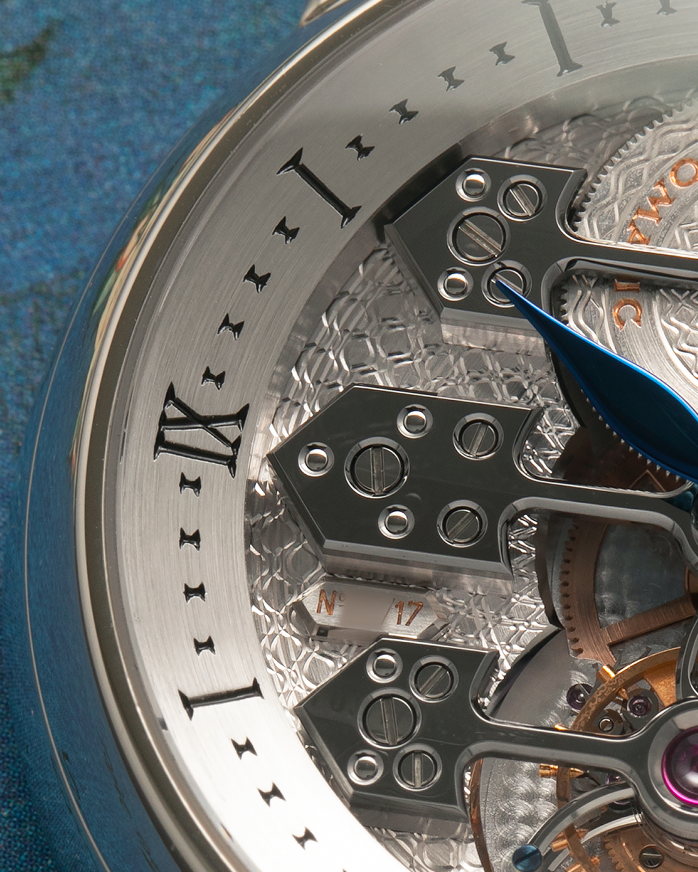 Brand: Girard Perregaux
Year: 2007
Model: Three Bridges Tourbillon, Limited Edition of 17 Pieces for SHH
Reference: 99095
Material: Platinum 950
Movement: Girard Perregaux Cal. 9600 Tourbillon, Self-Winding
Case Dimensions: 42mm x 11mm (Lug-to-Lug 47.5mm)
Lug Width: 21mm
Strap: Girard Perregaux Black Alligator Strap with Signed Platinum 950 Deployant Clasp