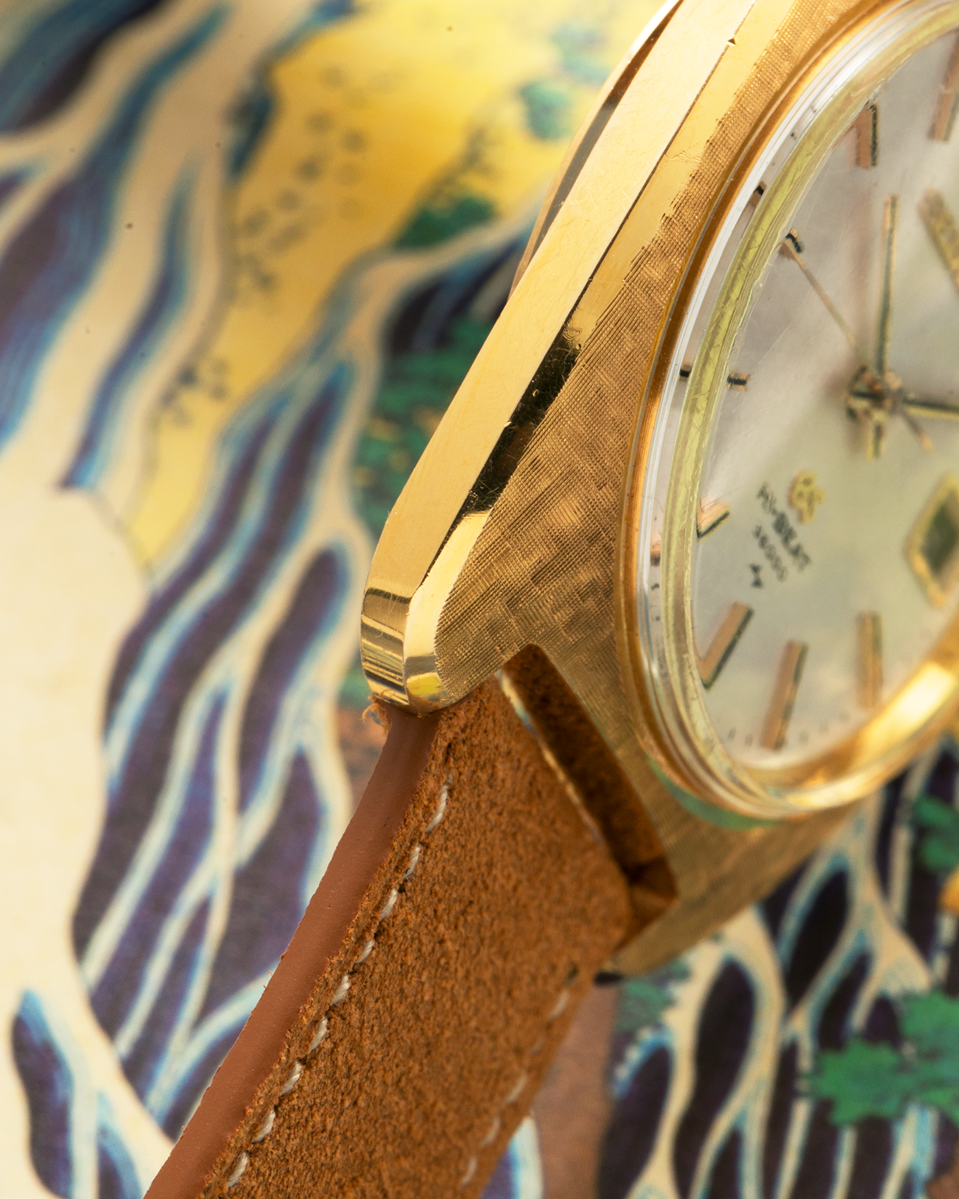 Brand: Grand Seiko
Year: Circa 1970’s
Reference Number: 4522-8010
Material: 18-carat Yellow Gold
Movement: Cal. 4520A
Case Diameter: 36mm Diameter 9mm Thickness
Lug Width: 18mm
Bracelet/Strap: Nostime Cognac Suede Strap and Unsigned Buckle