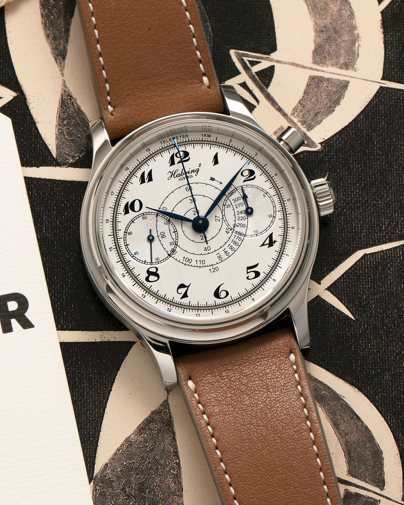 Brand: Habring² Model: Monopusher ‘Custom Dial’ Year: 2020’s Material: Stainless Steel  Movement: Habring² Cal. A11C-H1, Manual-Winding Case Diameter: 38.5mm Lug Width: 20mm Strap: Nostime Tanned Calf Leather Strap, additional Habring² Tanned Calf Leather Strap, and Milanese Stainless Steel Bracelet