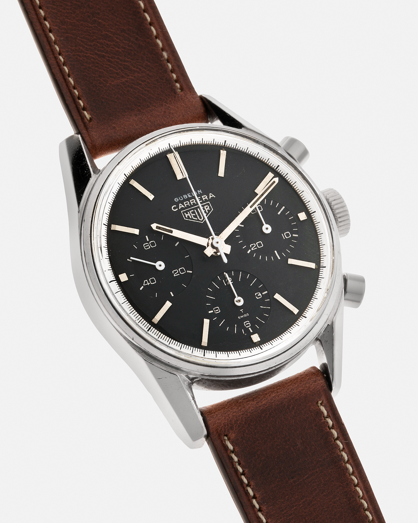 Heuer Carrera 2447N Gubelin Silver Script S.Song Vintage Watches