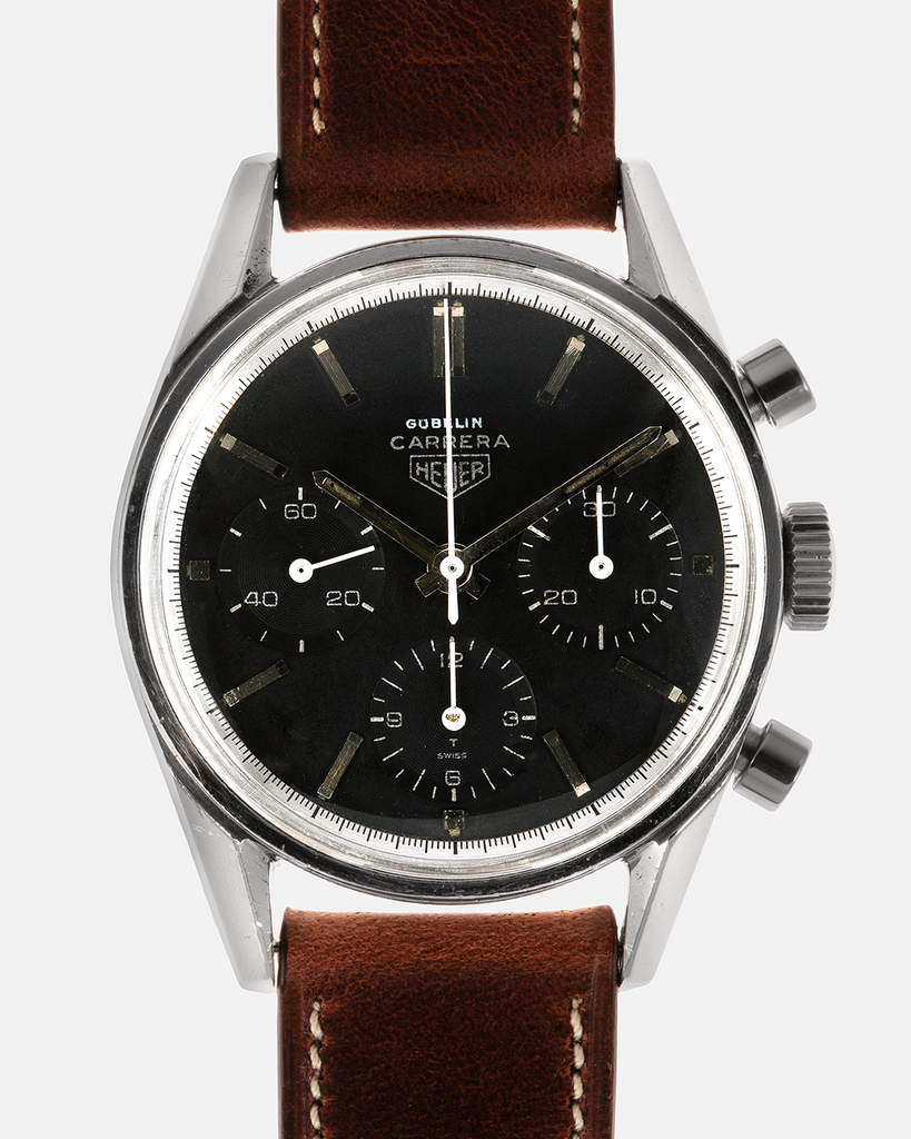Heuer Carrera 2447N Gubelin Silver Script | S.Song Vintage Watches – S ...