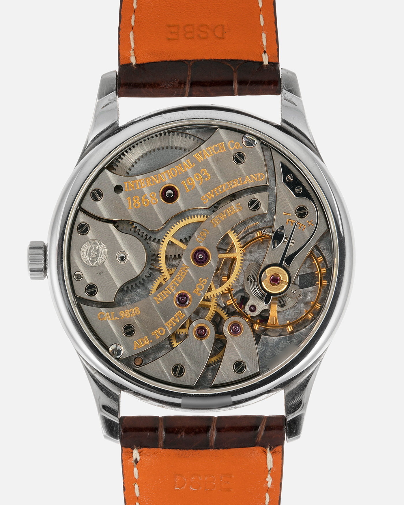 Brand: IWC  Year: 1993 Model: Portugieser 125th Anniversary Jubilee Ref. 5441 Material: Stainless Steel Movement: In-House Cal. 9828, Manual-Wind Case Diameter: 42mm  Bracelet/Strap: IWC Brown Crocodile Leather Strap with Signed Stainless Steel Tang Buckle