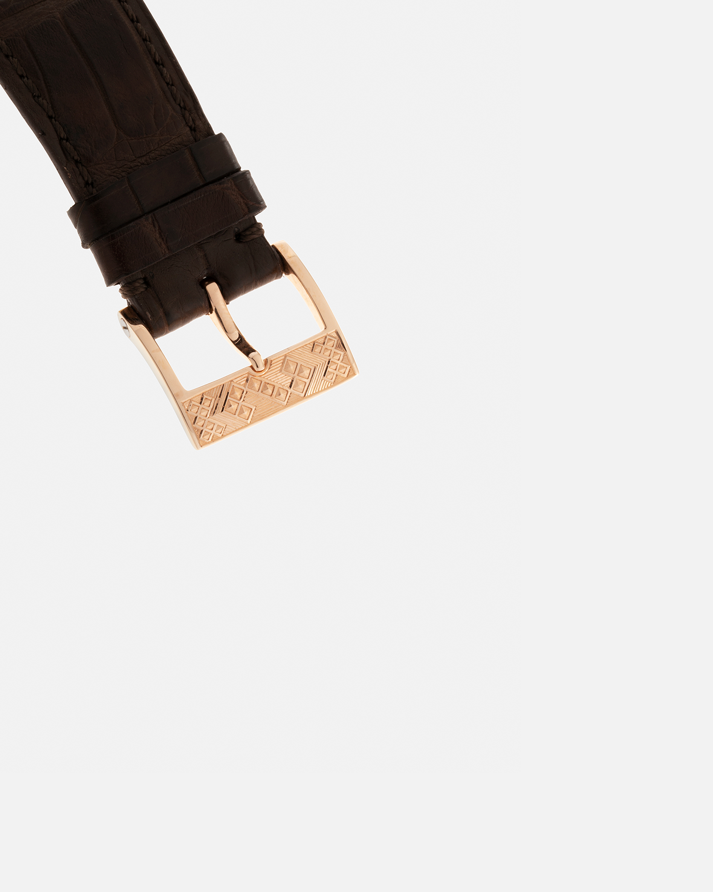 Brand: J.N. Shapiro Year: 2020 Model: Infinity Series (Piece Unique) Material: 18-carat Rose Gold Case, Ruthenium Dial Movement: UWD Cal. 33.1, Manual-Winding Case Diameter: 40mm Lug Width: 22mm Strap: J.N. Shapiro Dark Brown Alligator Strap with Custom Engraved 18-carat Rose Gold Tang Buckle