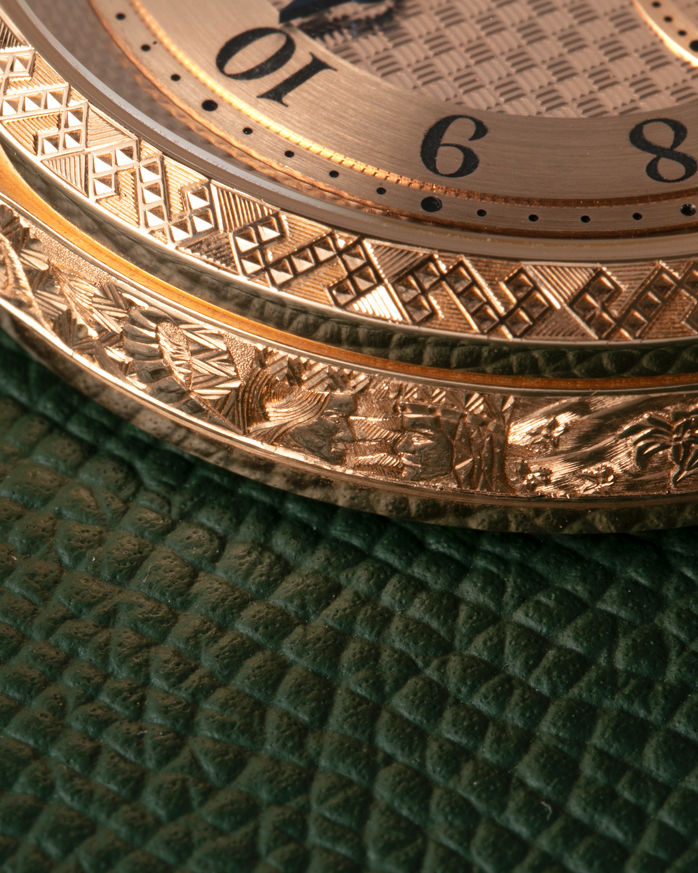 Brand: J.N. Shapiro Year: 2020 Model: Infinity Series (Piece Unique) Material: 18-carat Rose Gold Case, Ruthenium Dial Movement: UWD Cal. 33.1, Manual-Winding Case Diameter: 40mm Lug Width: 22mm Strap: J.N. Shapiro Dark Brown Alligator Strap with Custom Engraved 18-carat Rose Gold Tang Buckle