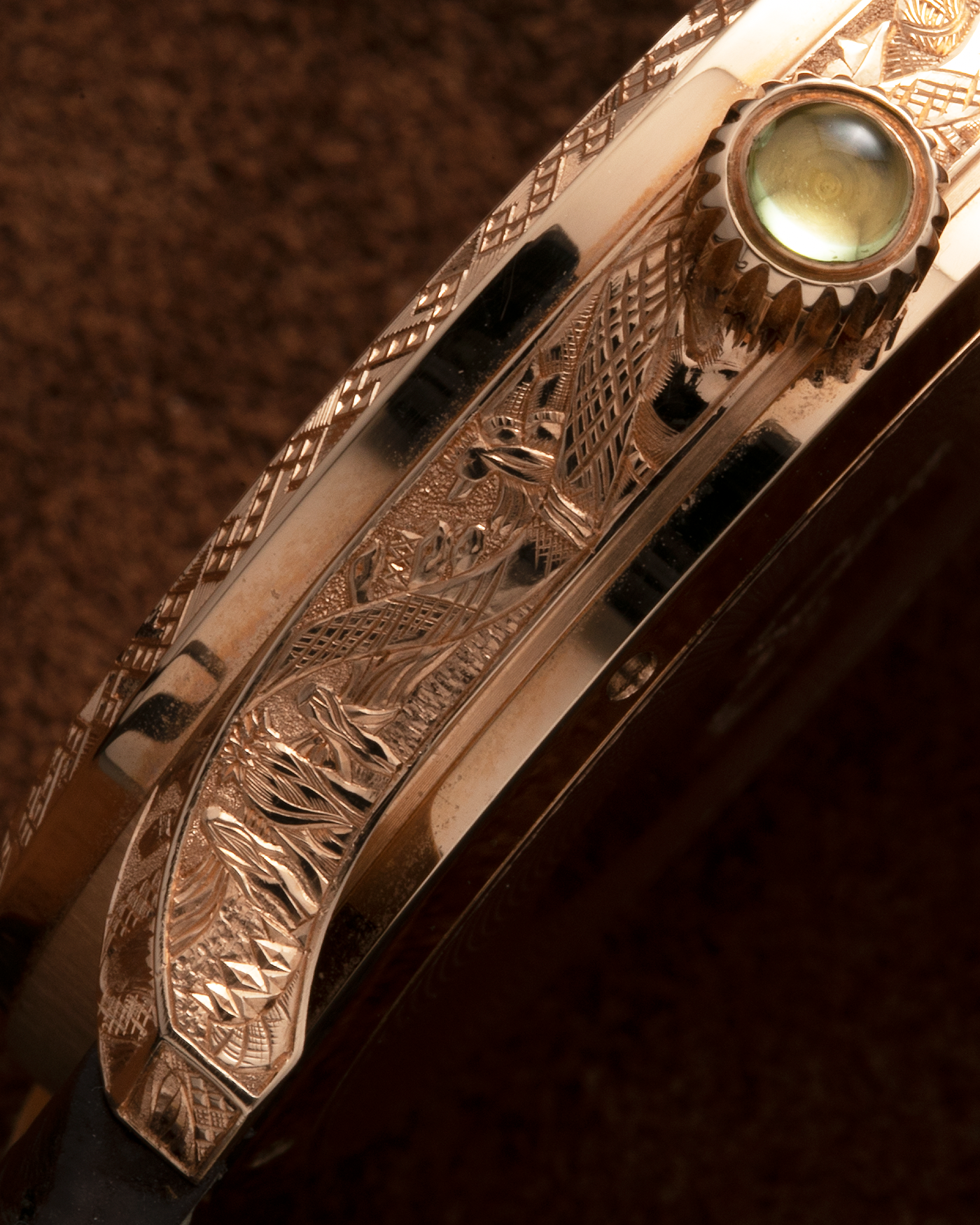 Brand: J.N. Shapiro Year: 2020 Model: Infinity Series (Piece Unique) Material: 18-carat Rose Gold Case, Ruthenium Dial Movement: UWD Cal. 33.1, Manual-Winding Case Diameter: 40mm Lug Width: 22mm Strap: J.N. Shapiro Dark Brown Alligator Strap with Custom Engraved 18-carat Rose Gold Tang Buckle