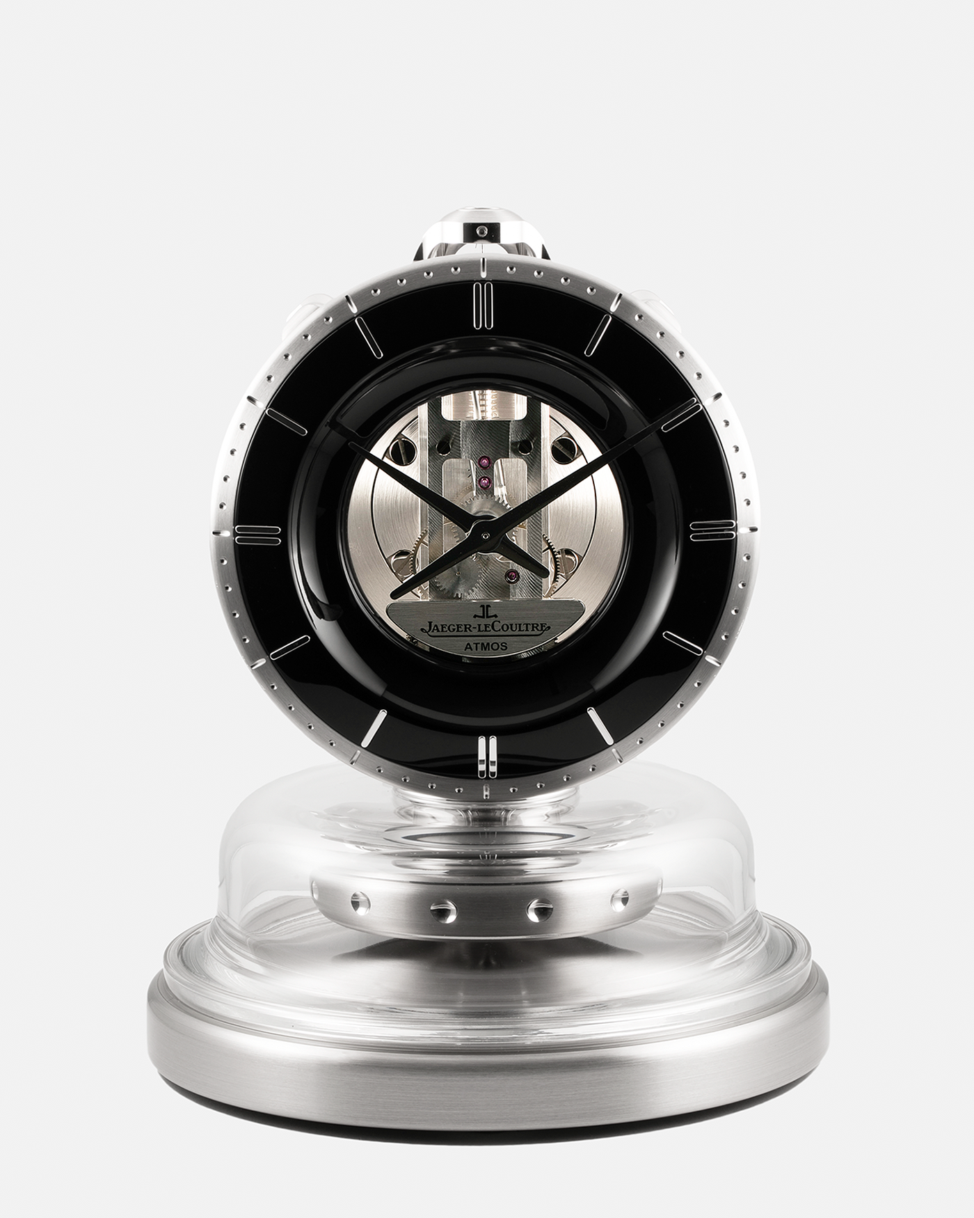 Brand: Jaeger LeCoultre
Year: 2022
Model: Atmos Infinite
Reference Number: Q540531J
Material: Glass Case, Black Lacquer Dial, Stainless Steel Construction
Movement: Jaeger LeCoultre Cal. 570, Perpetual Movement
Dimensions: 215mm (Width) x 253mm (Height)