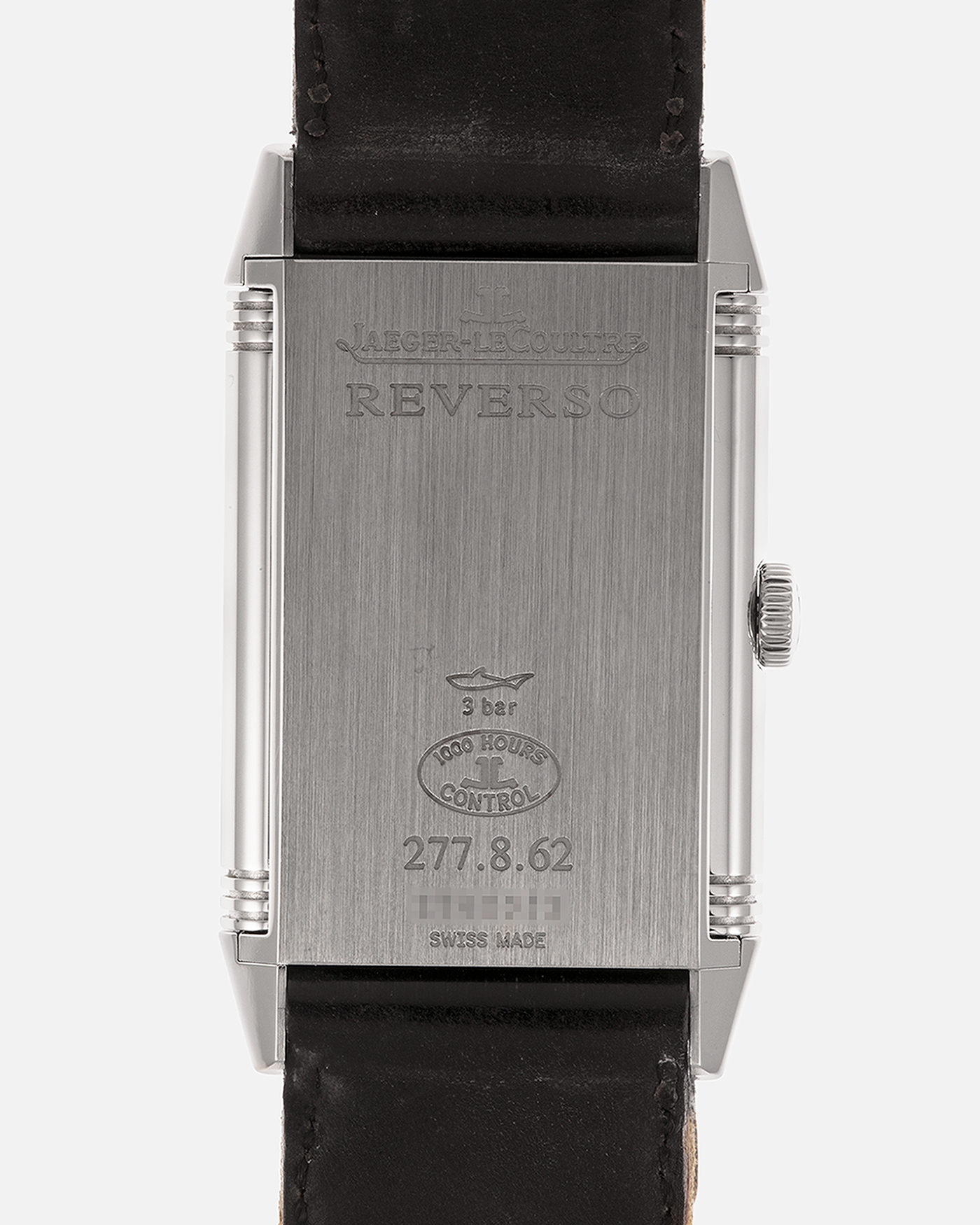 Brand: Jaeger LeCoultre Year: 2011 Model: Q278857I, Grande Reverso Tribute to 1931 ‘US Edition’ Reference Number: 277.8.62 Material: Stainless Steel Movement: Jaeger LeCoultre Cal. 822, Manual-Winding Case Dimensions:  46.8mm (Including Lugs) x 27.4mm x 7.3mm Lug Width: 20mm Straps: Jaeger LeCoultre Casa Fagliano Black Shell Cordovan ‘2011’ Leather Strap with Signed Stainless Steel Tang Buckle, extra Jaeger LeCoultre Dark Brown Shell Cordovan ‘2011’ Leather Strap, extra Jaeger LeCoultre Casa Fagliano Light 