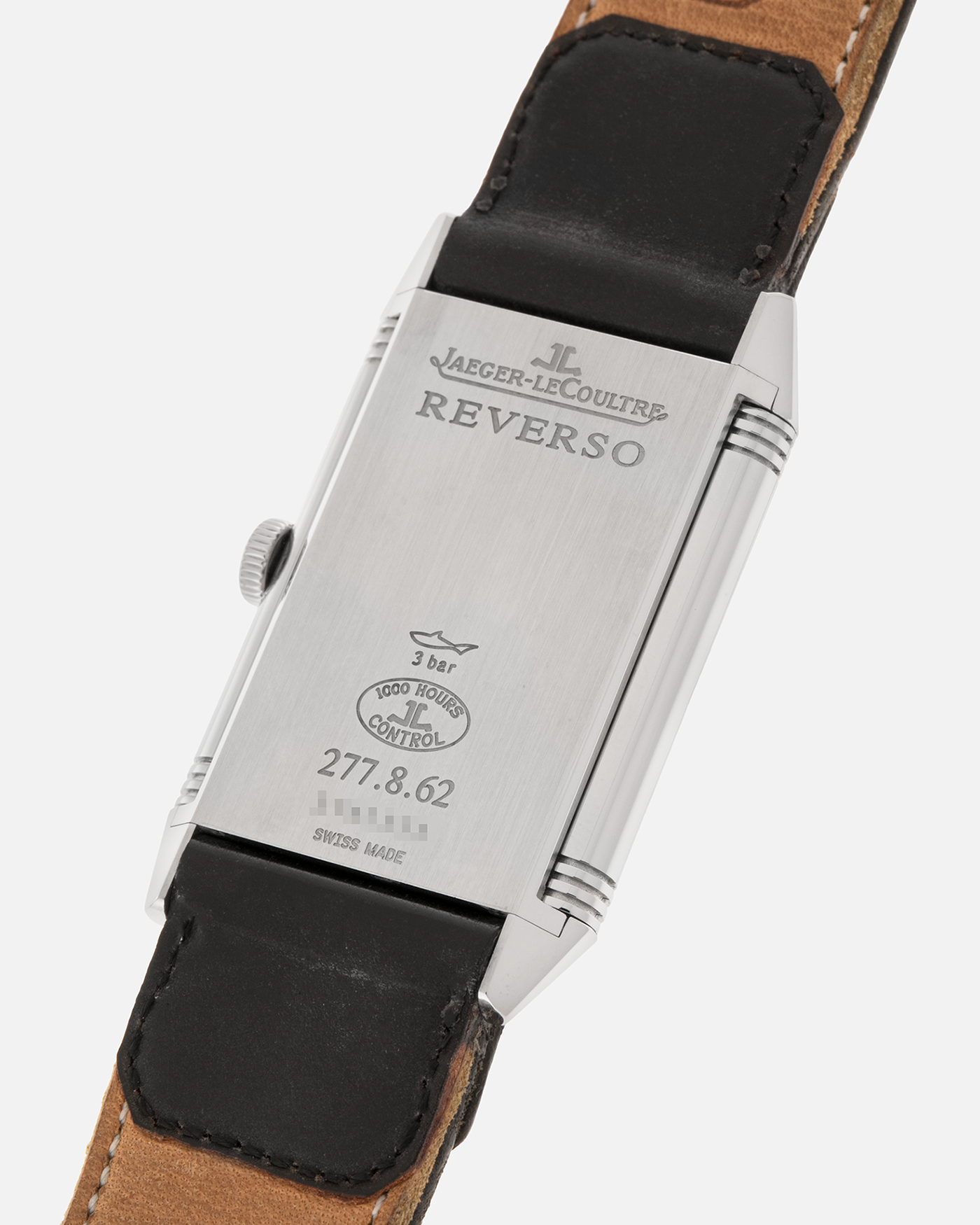 Brand: Jaeger LeCoultre Year: 2011 Model: Q278857I, Grande Reverso Tribute to 1931 ‘US Edition’ Reference Number: 277.8.62 Material: Stainless Steel Movement: Jaeger LeCoultre Cal. 822, Manual-Winding Case Dimensions:  46.8mm (Including Lugs) x 27.4mm x 7.3mm Lug Width: 20mm Straps: Jaeger LeCoultre Casa Fagliano Black Shell Cordovan ‘2011’ Leather Strap with Signed Stainless Steel Tang Buckle, extra Jaeger LeCoultre Dark Brown Shell Cordovan ‘2011’ Leather Strap, extra Jaeger LeCoultre Casa Fagliano Light 