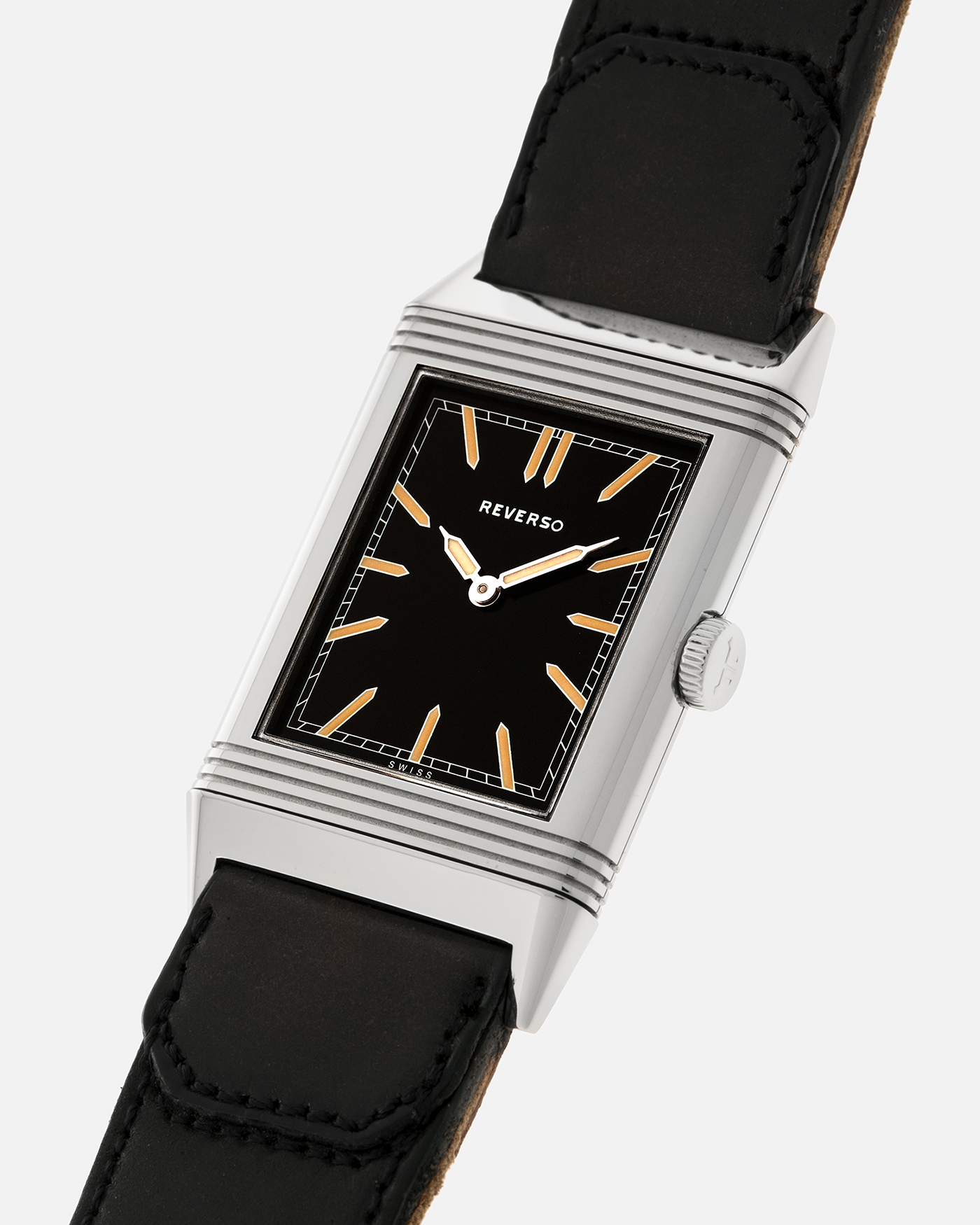 Brand: Jaeger LeCoultre Year: 2011 Model: Q278857I, Grande Reverso Tribute to 1931 ‘US Edition’ Reference Number: 277.8.62 Material: Stainless Steel Movement: Jaeger LeCoultre Cal. 822, Manual-Winding Case Dimensions:  46.8mm (Including Lugs) x 27.4mm x 7.3mm Lug Width: 20mm Straps: Jaeger LeCoultre Casa Fagliano Black Shell Cordovan ‘2011’ Leather Strap with Signed Stainless Steel Tang Buckle, extra Jaeger LeCoultre Dark Brown Shell Cordovan ‘2011’ Leather Strap, extra Jaeger LeCoultre Casa Fagliano Light 